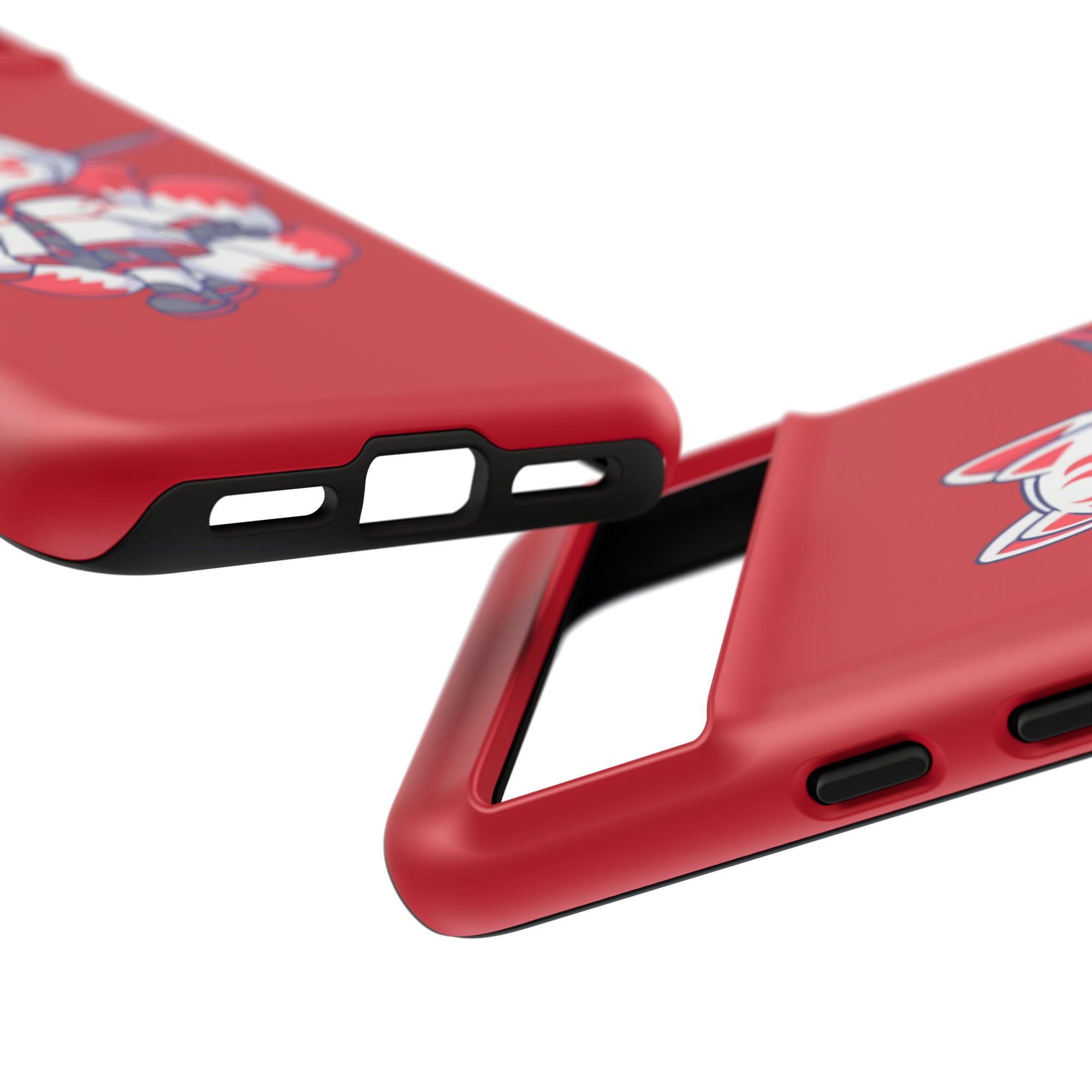 Anime-Inspired Tough Phone Case, Kawaii Fox Design, Gift for Gamers, Cute Phone Accessories, Red Phone Cover, Cosplay Merchandise