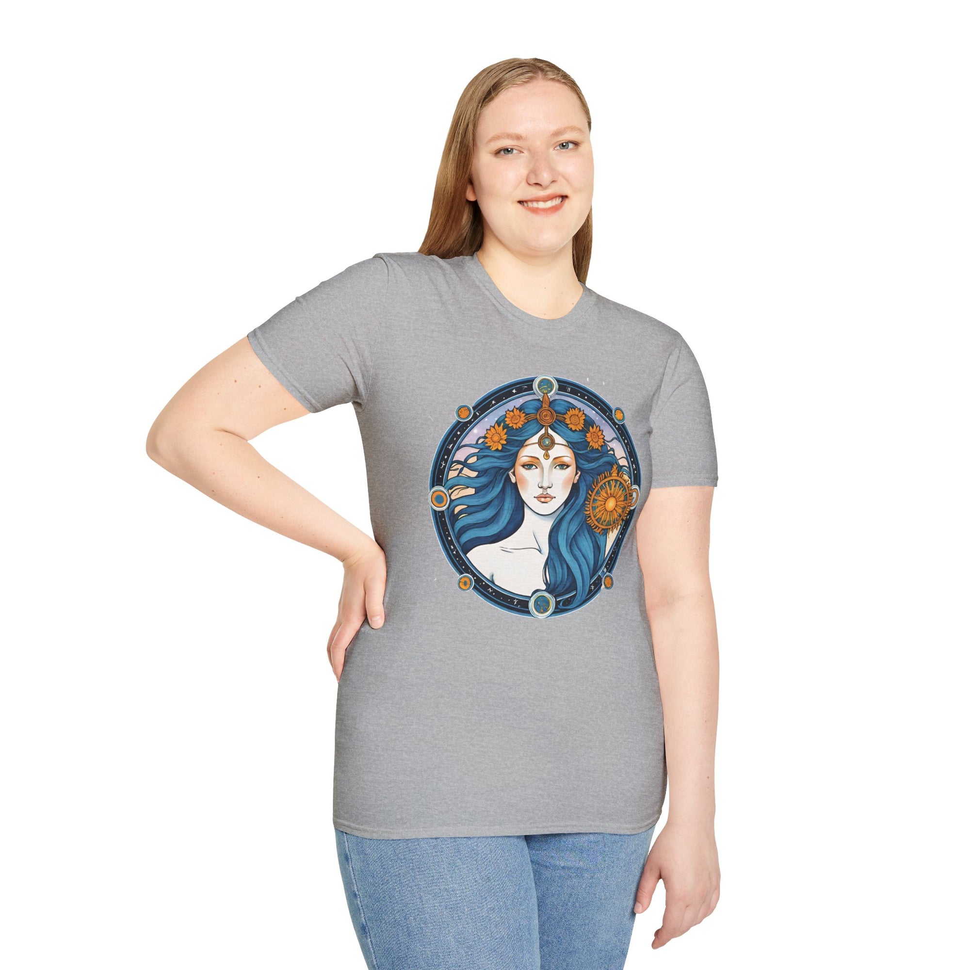 Celestial Goddess Unisex T-Shirt, Bohemian Tee, Astrology Shirt, Gift for Her, Spiritual Fashion, Horoscope Apparel