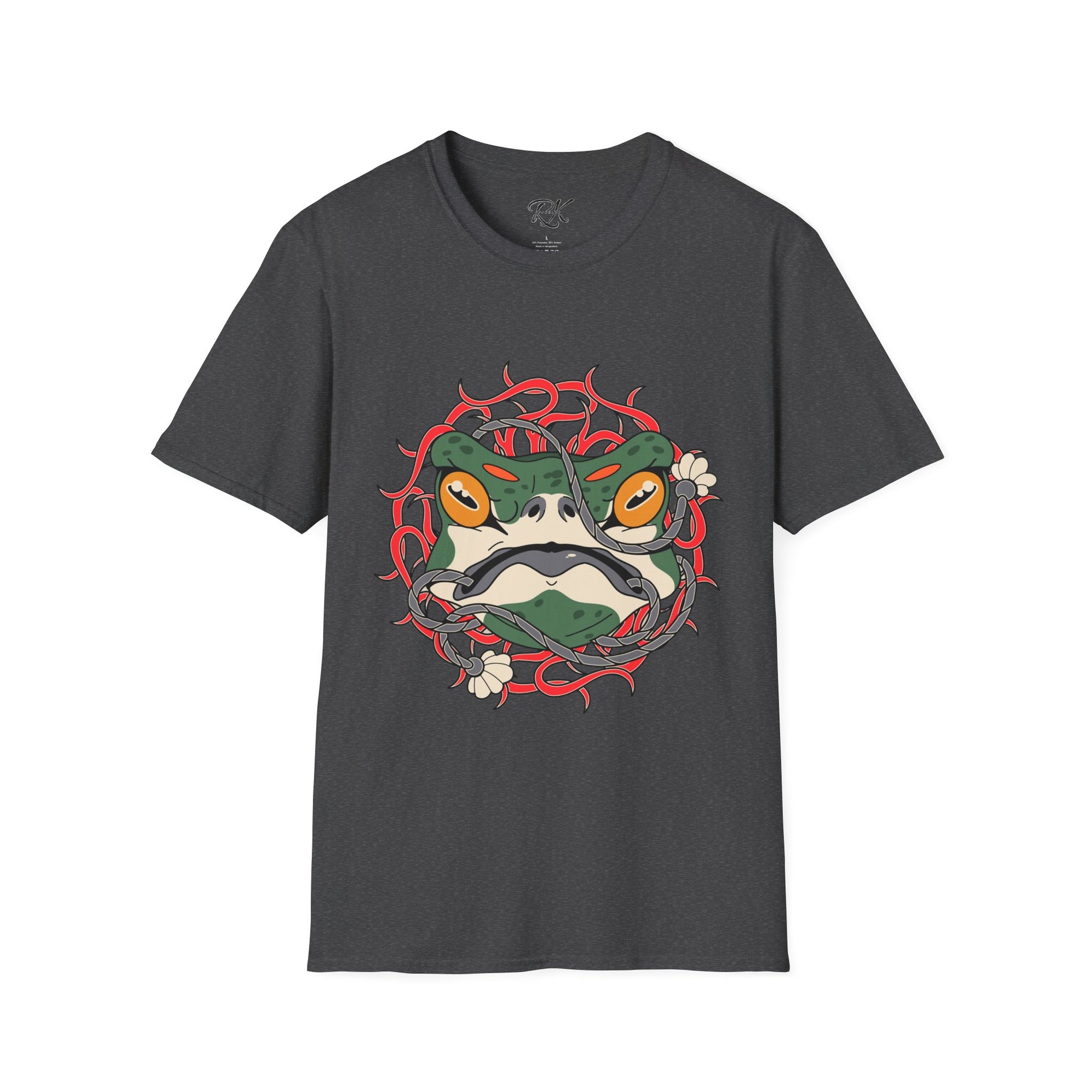 Frog Art Unisex Softstyle T-Shirt | Unique Graphic Tee, Casual Wear, Gift for Nature Lovers, Birthday, Eco-Friendly Fashion