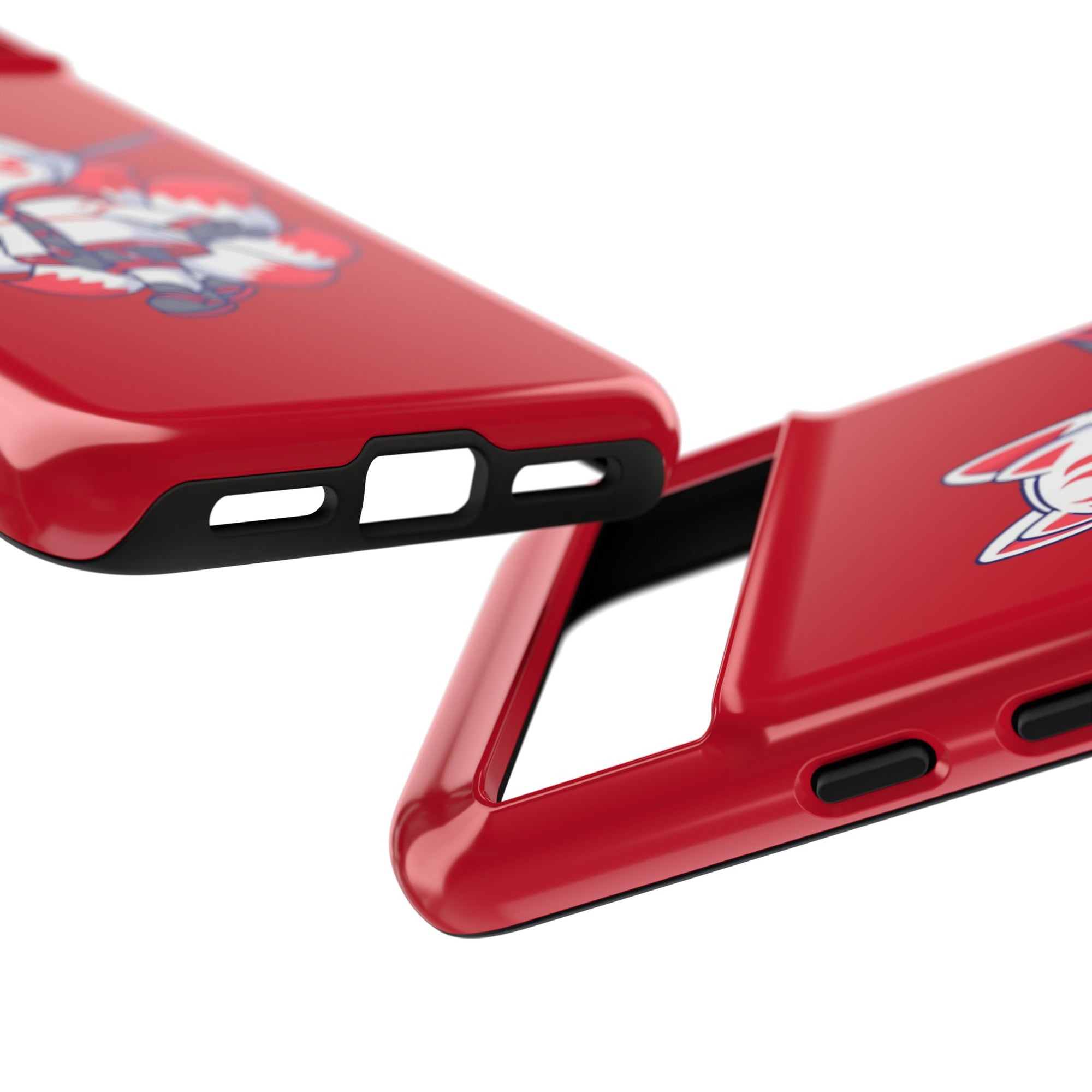 Anime-Inspired Tough Phone Case, Kawaii Fox Design, Gift for Gamers, Cute Phone Accessories, Red Phone Cover, Cosplay Merchandise