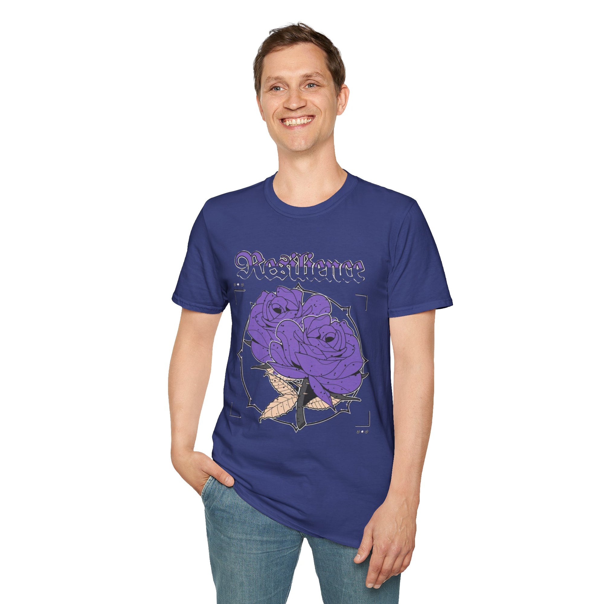 Purple Rose Graphic T-Shirt, Soft Stylish Tee, Unisex Floral Apparel, Gift for Her, Spring Outfit Idea, Vintage Aesthetic Top