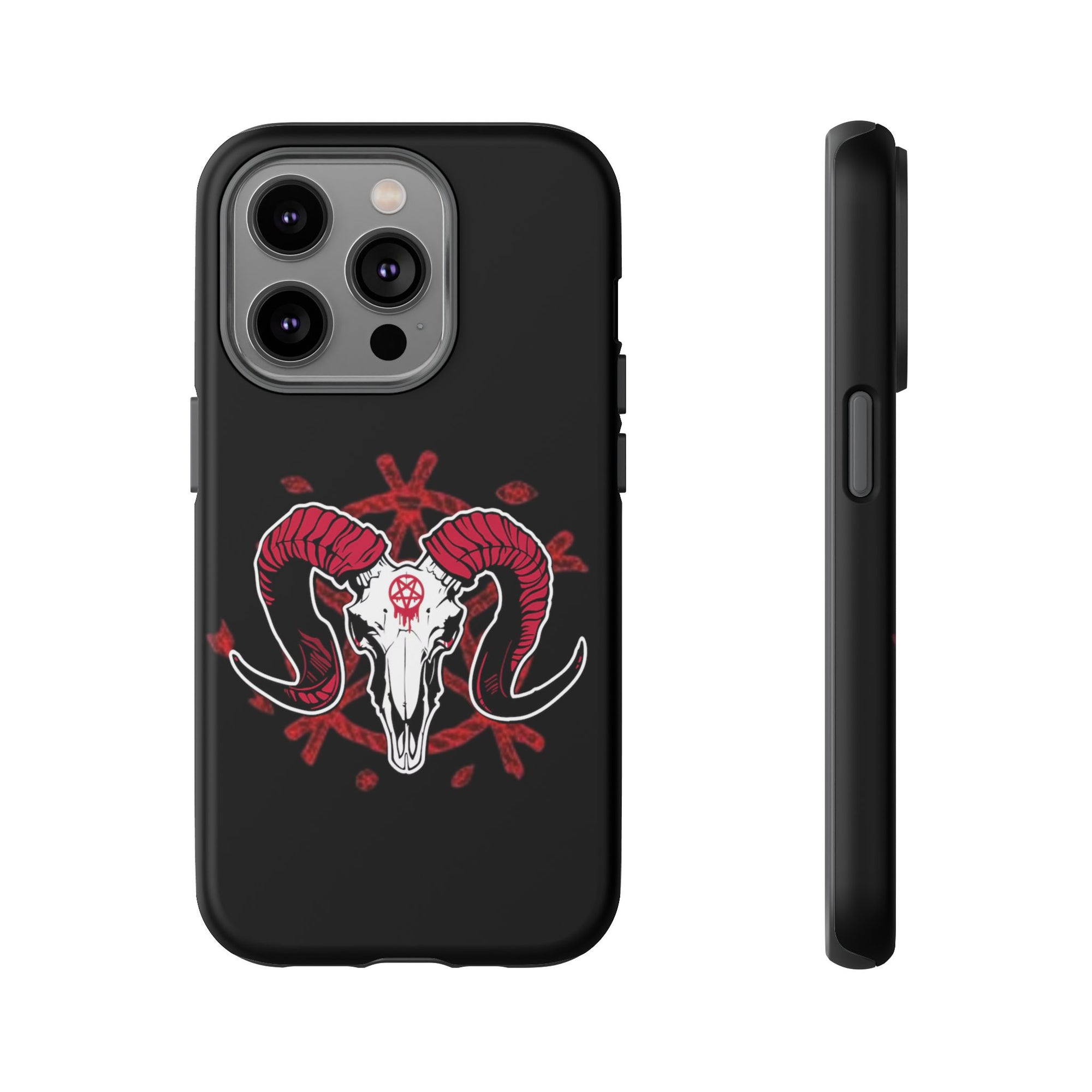 Tough Cases: Dark Aesthetic Phone Case, Gothic Phone Cover, Unique Gift for Him, Occult Design, Animal Skull Artwork, Halloween Decor