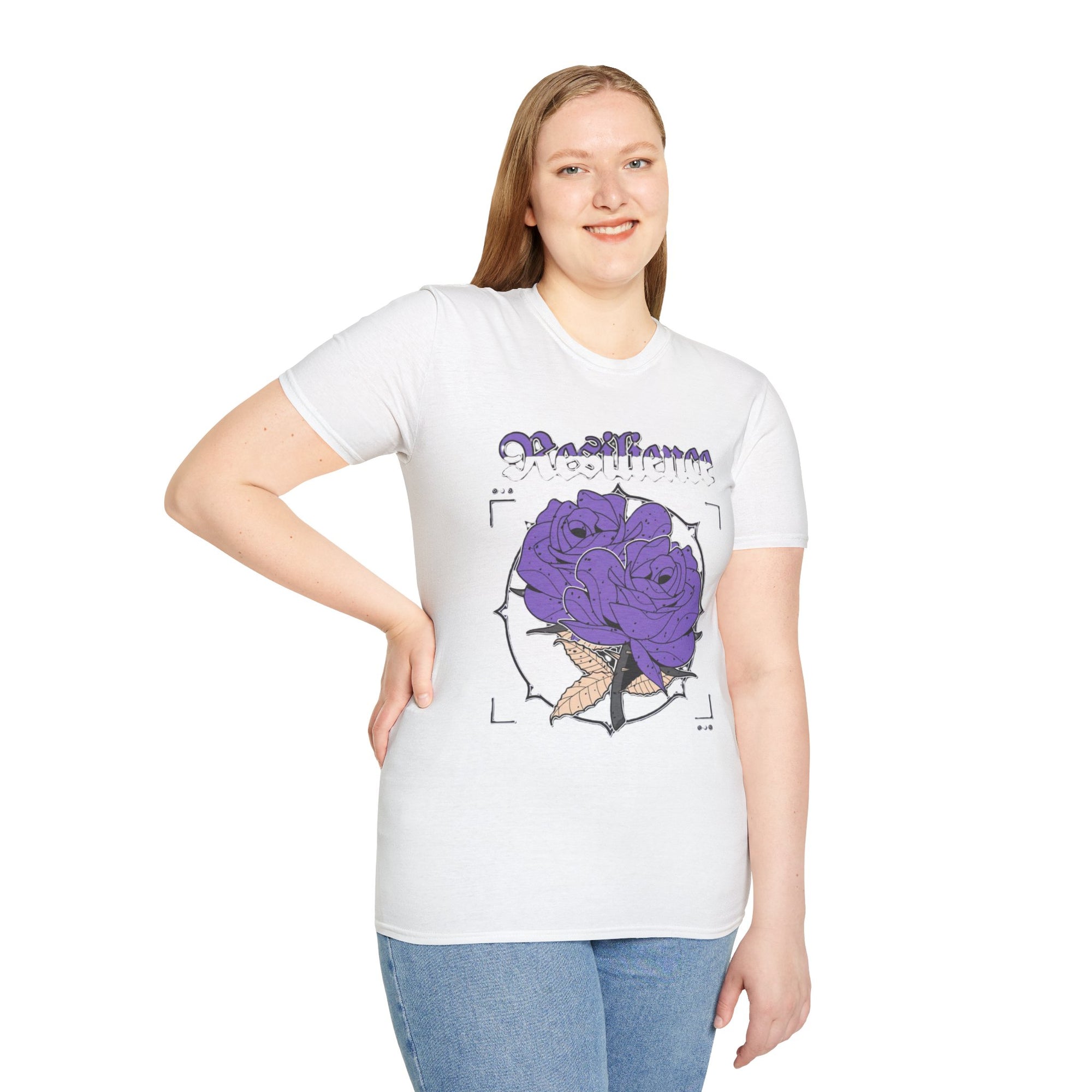Purple Rose Graphic T-Shirt, Soft Stylish Tee, Unisex Floral Apparel, Gift for Her, Spring Outfit Idea, Vintage Aesthetic Top