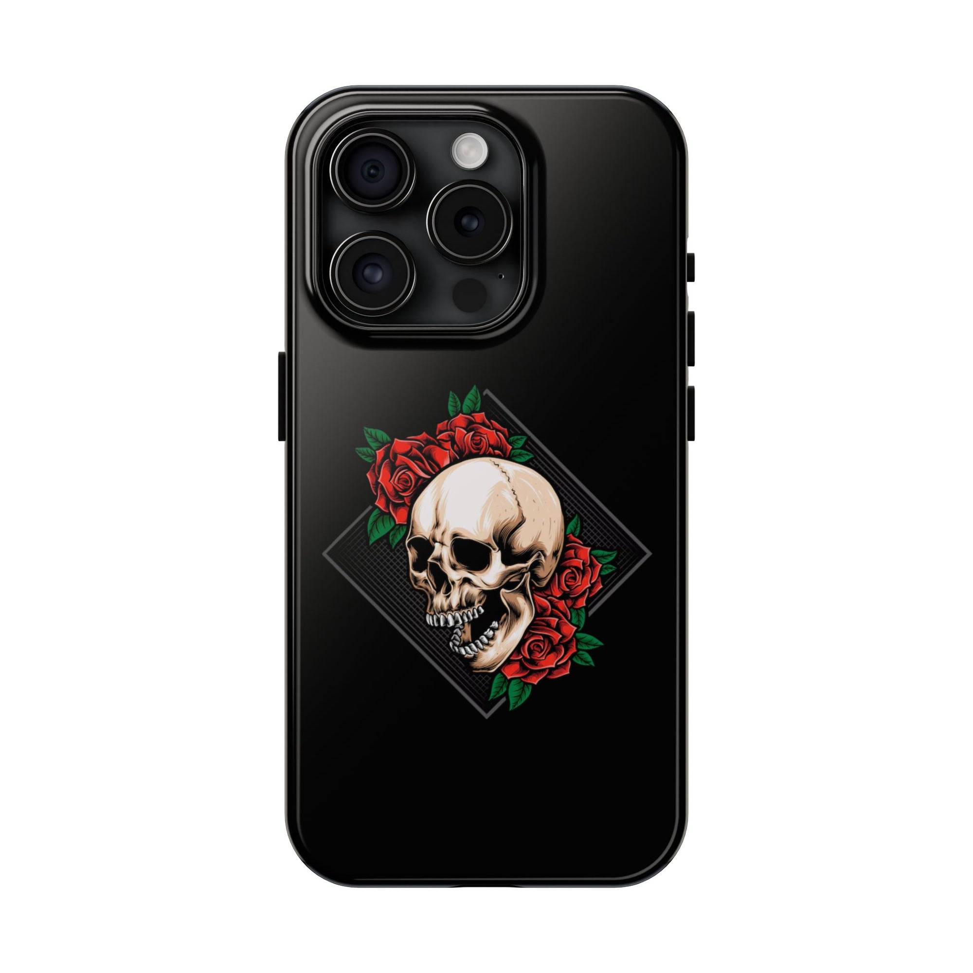 Tough Phone Cases with Skull and Roses Design | Edgy Protection, iPhone & Android Covers, Gothic Gifts, Unique Phone Accessories