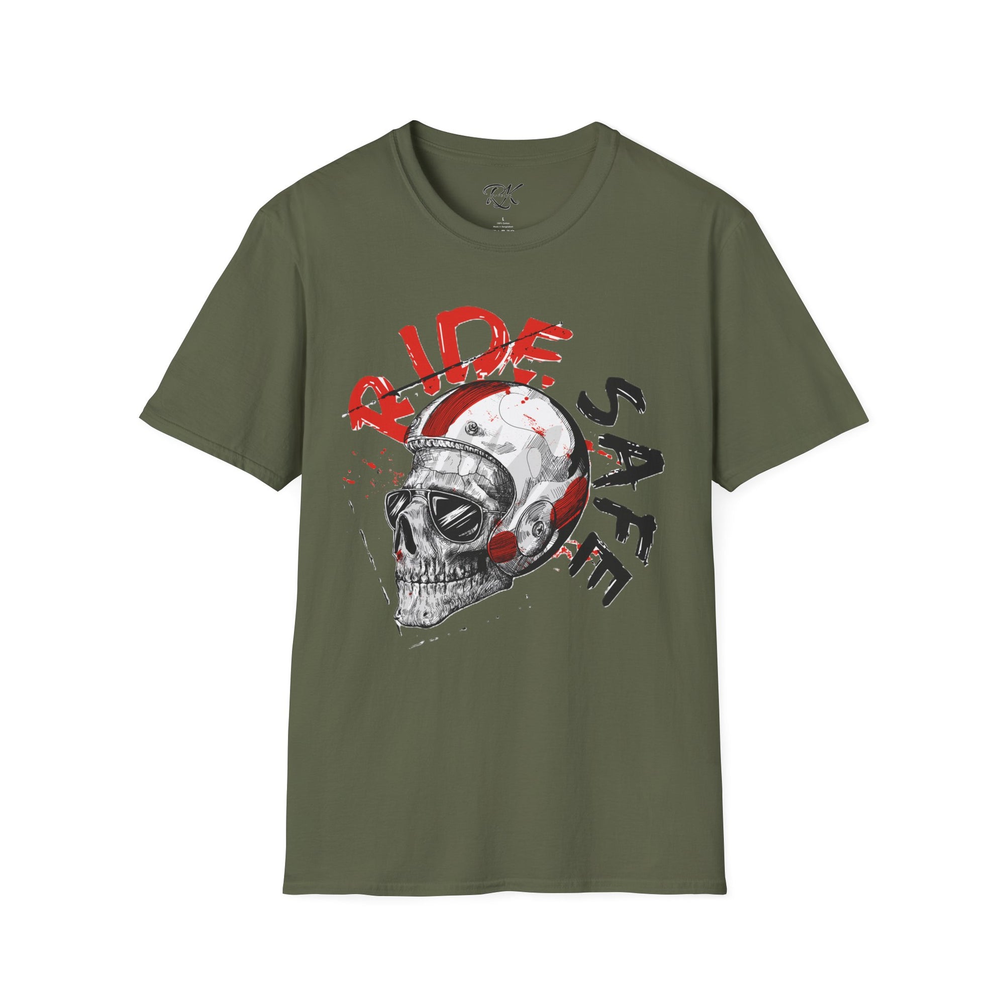 Ride Safe Skull T-Shirt | Unisex Softstyle Tee for Bikers | Perfect for Motorcyclists, Casual Wear, Gifts, and Events