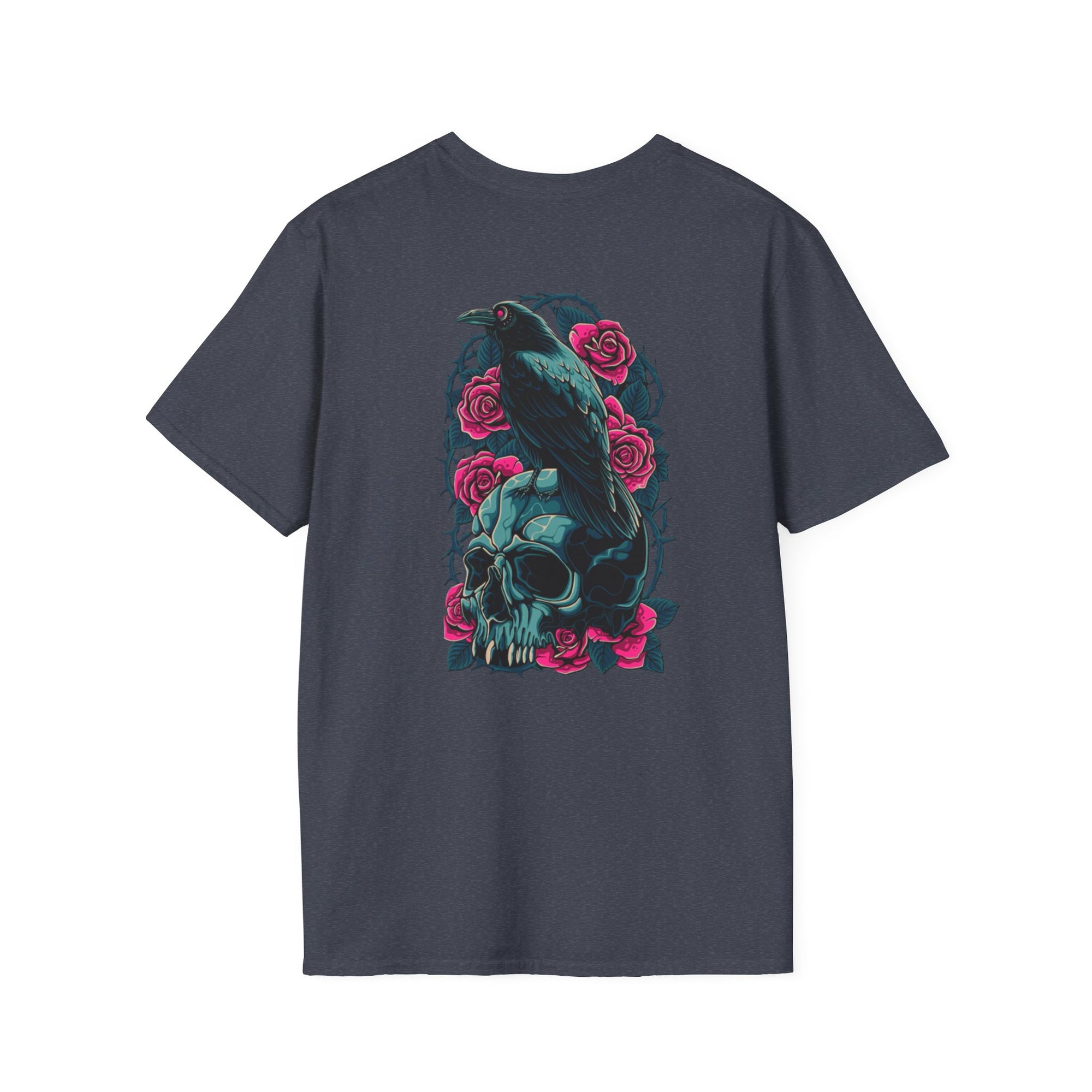 Gothic Skull & Rose Unisex T-Shirt | Boho Style Tee, Casual Wear, Gift for Her, Halloween Shirt, Graphic Tee