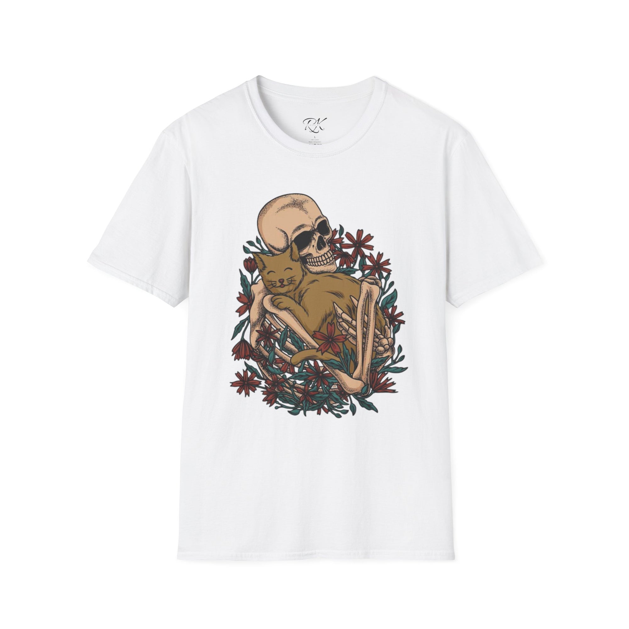 Skeleton Floral Unisex T-Shirt, Cute Grunge Tee, Quirky Halloween Shirt, Casual Everyday Wear, Unique Graphic Top