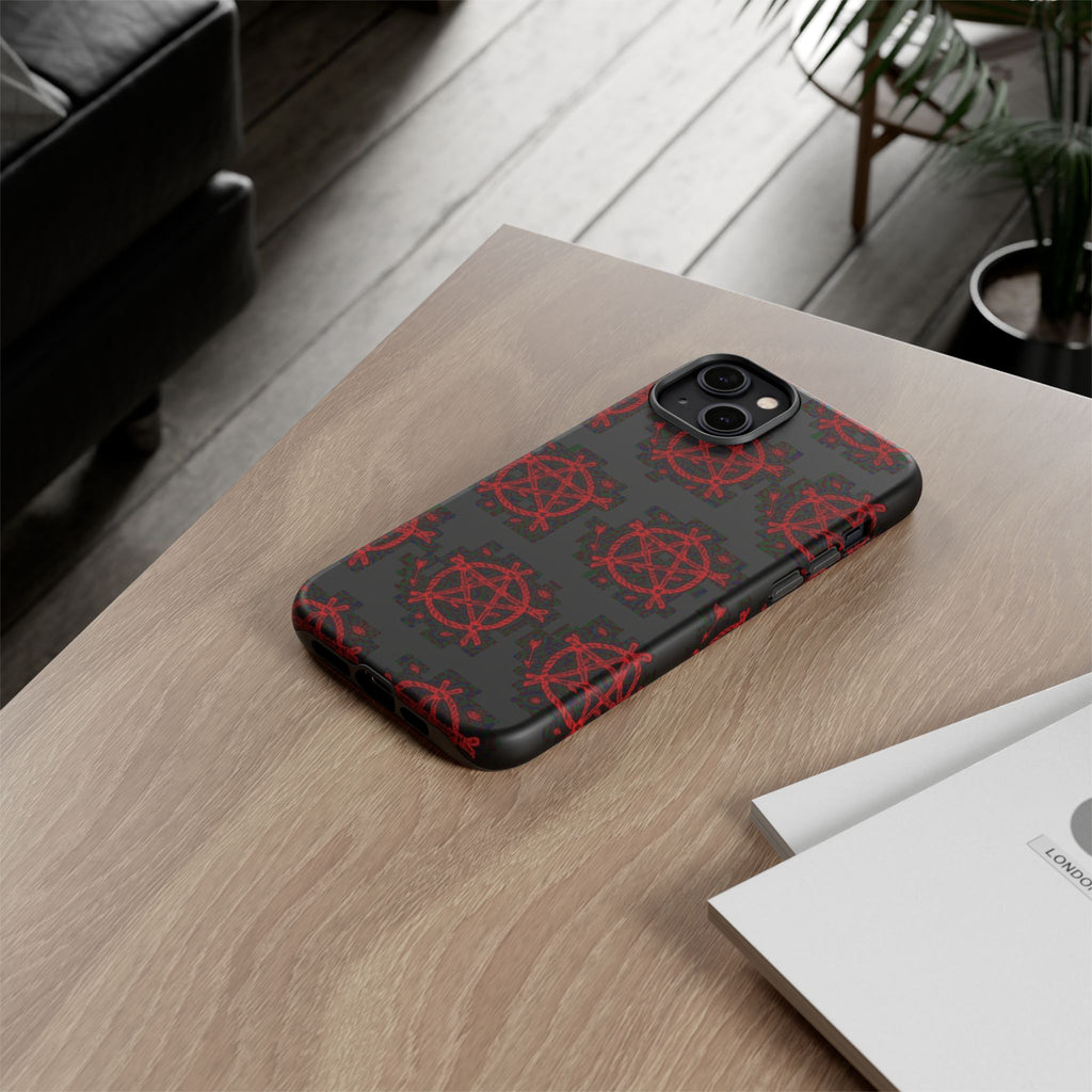 Anarchist iPhone Case, Tough Phone Cover, Punk Style Accessory, Unique Gift for Rebels, Goth Aesthetic Phone Case
