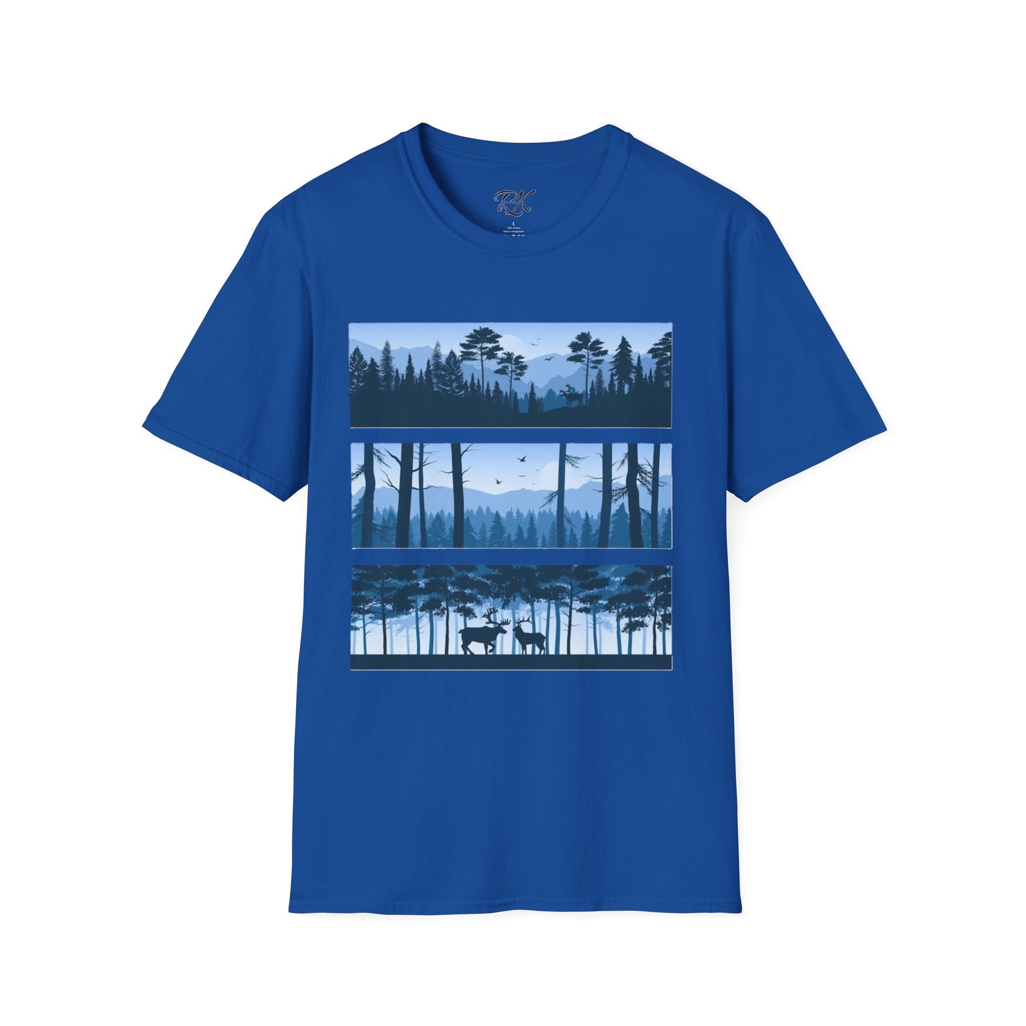 Mountain Landscape Unisex Softstyle T-Shirt | Nature Lover Gift, Outdoor Adventure Tee, Relaxed Fit, Casual Wear, Camping Shirt