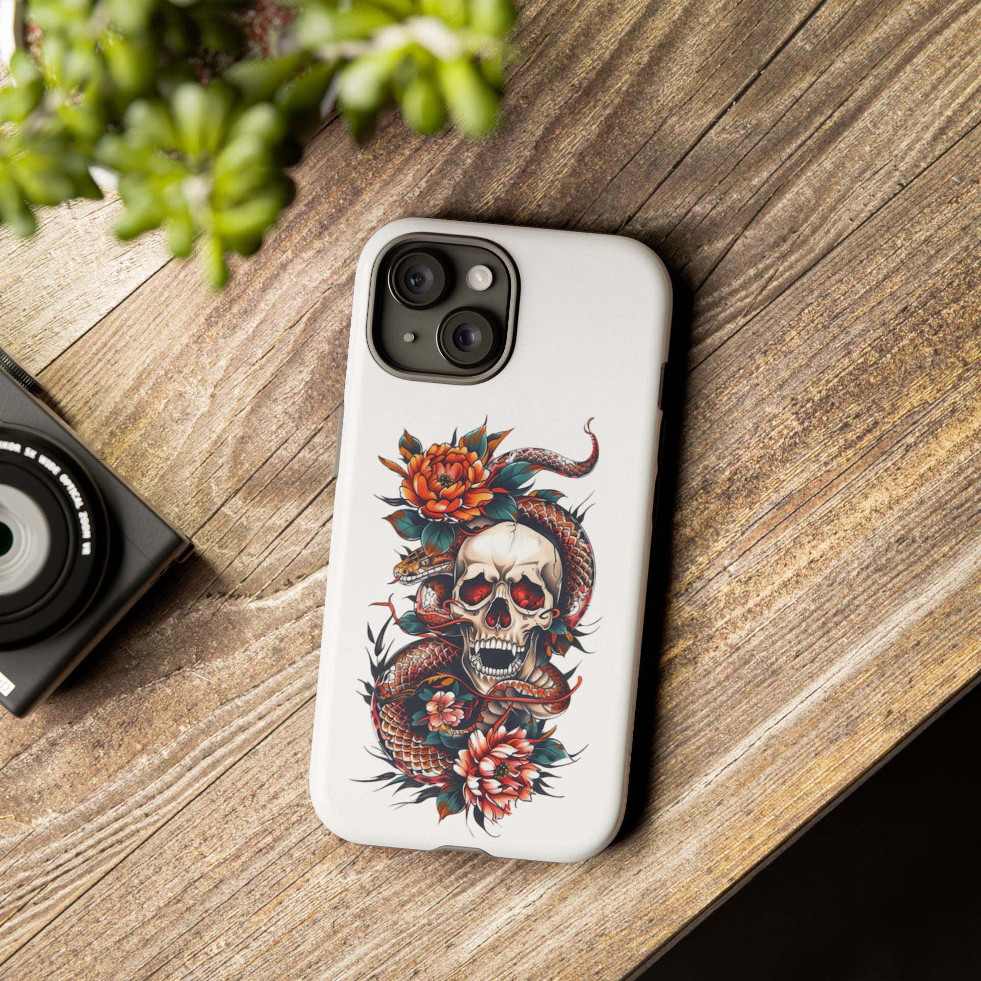 Tough Cases: Skull and Snake Phone Cases, Edgy Accessories, Alternative Fashion, Quirky Gift Ideas, Gothic Style