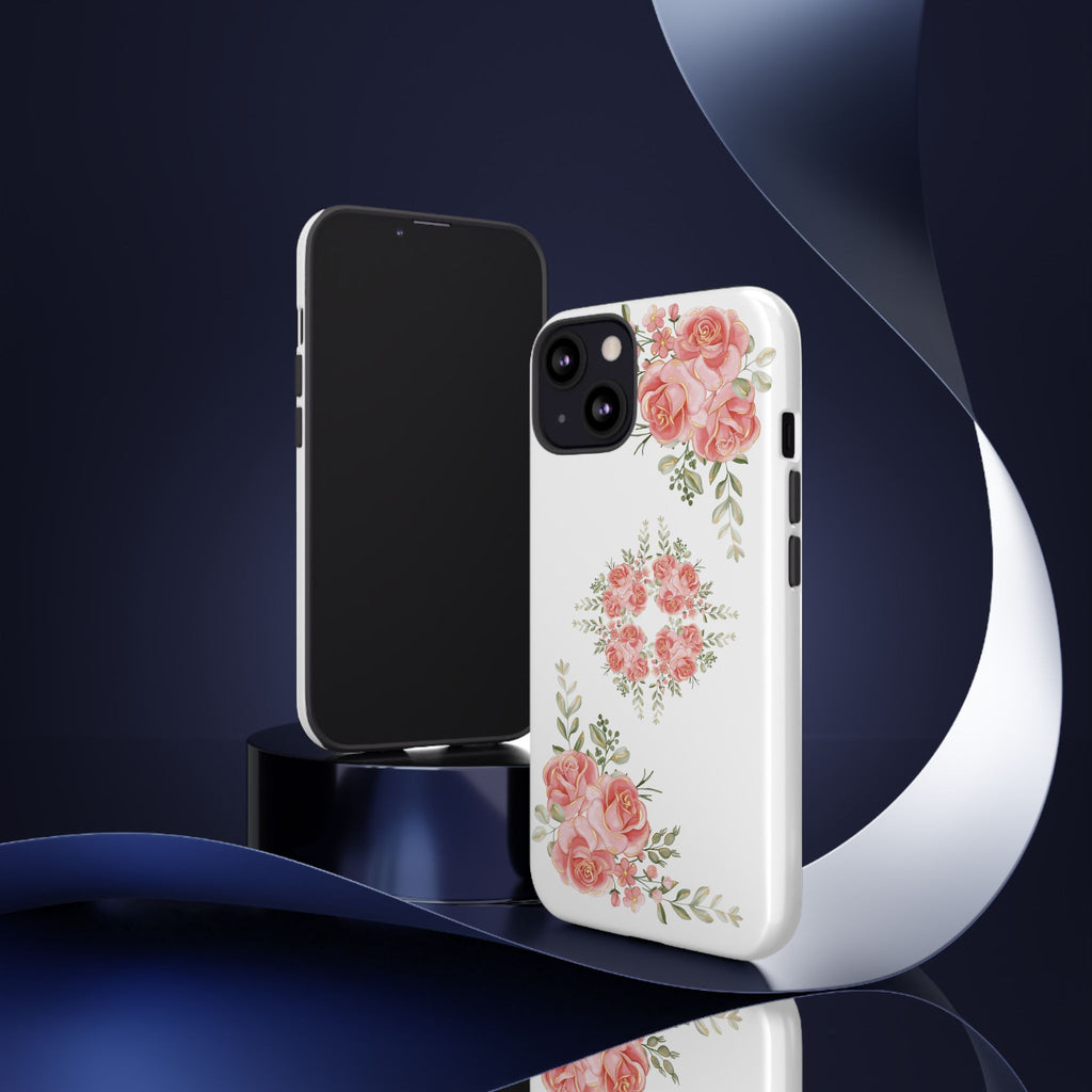 Floral Phone Case, Tough iPhone Case, Rose Design Case, Gift for Her, Floral Phone Cover