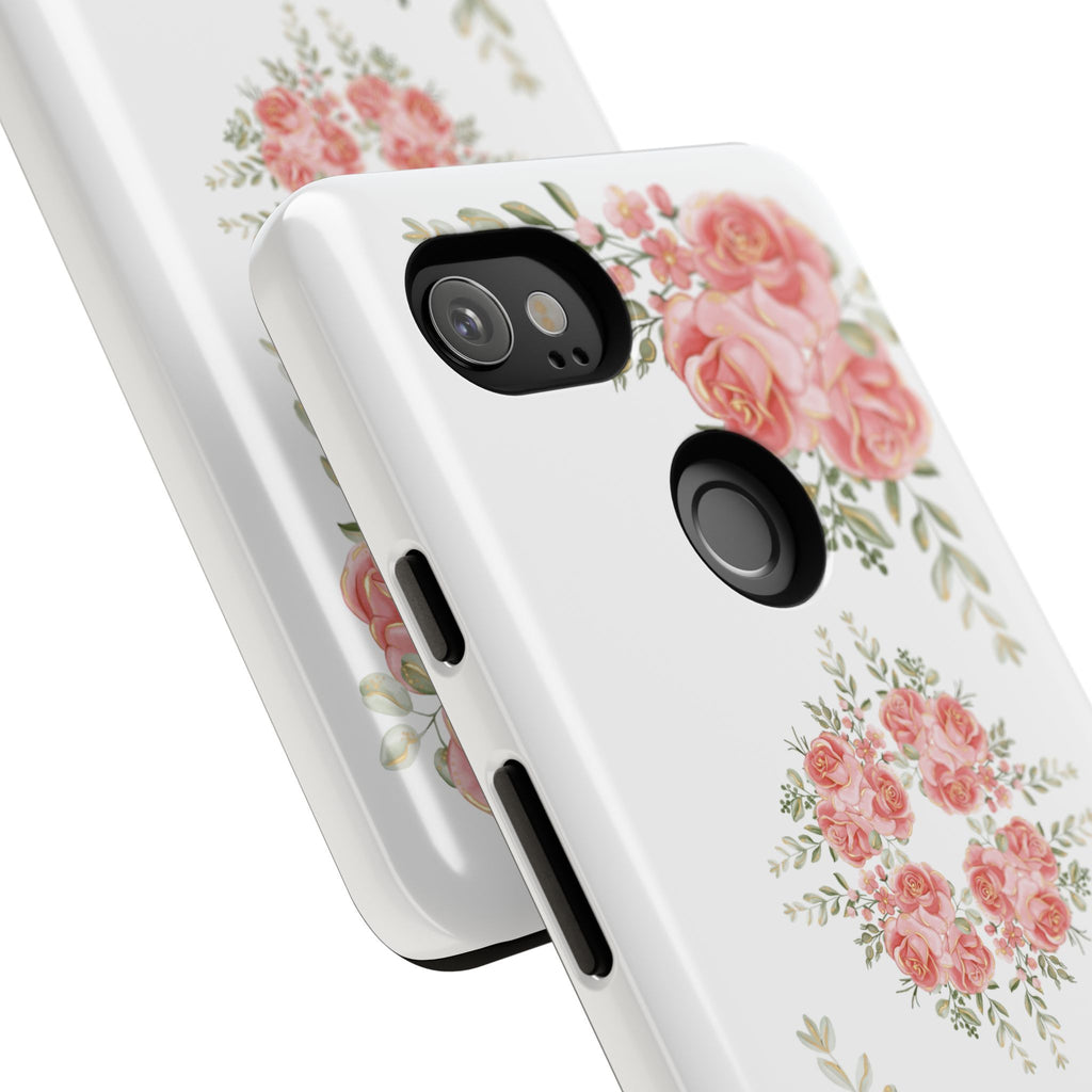 Floral Phone Case, Tough iPhone Case, Rose Design Case, Gift for Her, Floral Phone Cover
