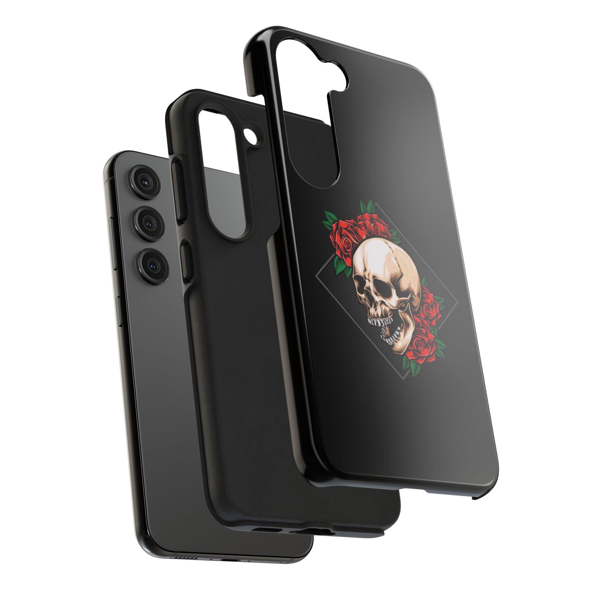 Tough Phone Cases with Skull and Roses Design | Edgy Protection, iPhone & Android Covers, Gothic Gifts, Unique Phone Accessories