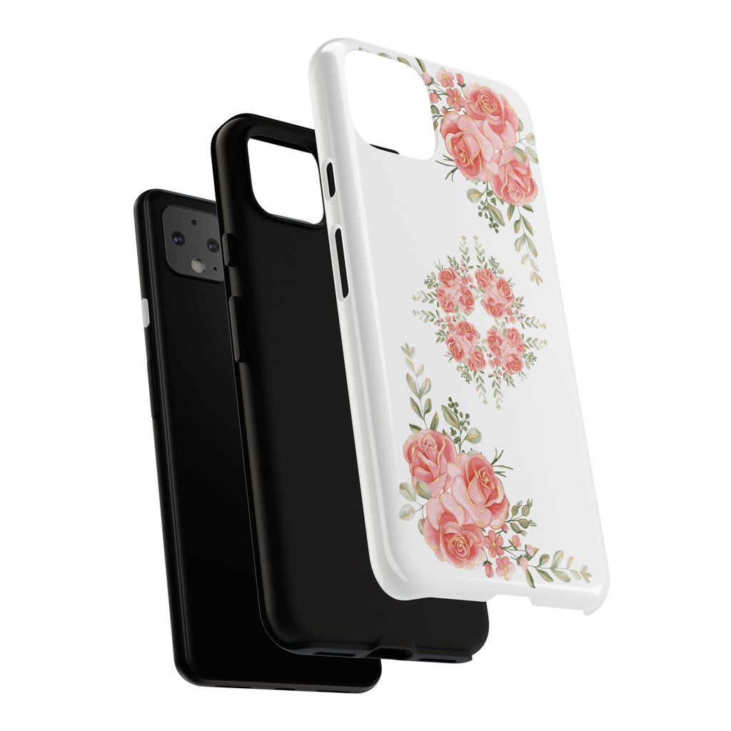 Floral Phone Case, Tough iPhone Case, Rose Design Case, Gift for Her, Floral Phone Cover
