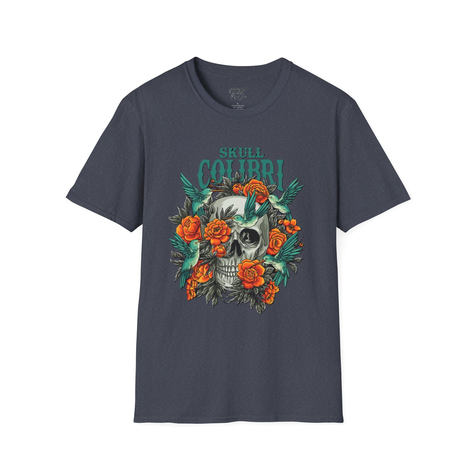 Skull & Roses Unisex T-Shirt, Casual Graphic Tee, Boho Shirt, Unique Gift, Festival Wear, Everyday Style