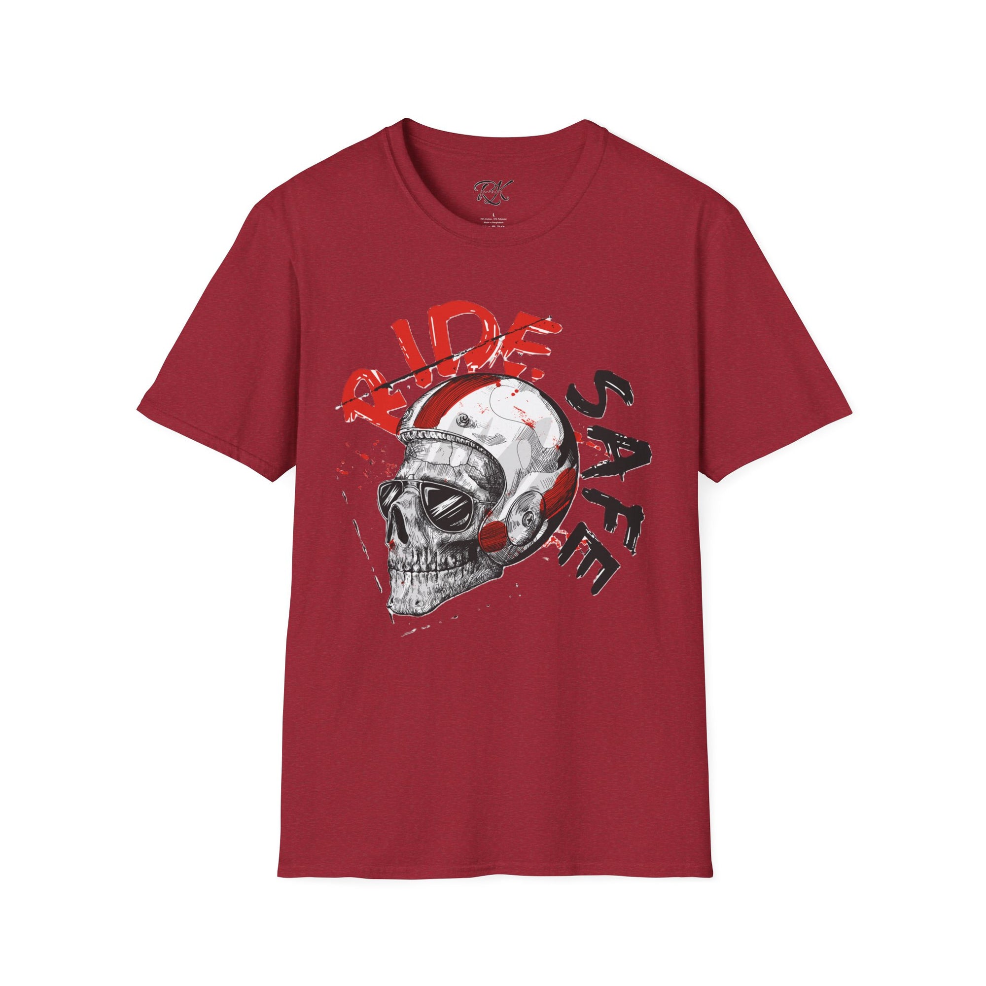 Ride Safe Skull T-Shirt | Unisex Softstyle Tee for Bikers | Perfect for Motorcyclists, Casual Wear, Gifts, and Events