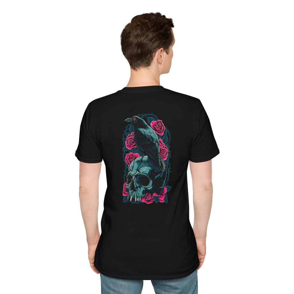 Gothic Skull & Rose Unisex T-Shirt | Boho Style Tee, Casual Wear, Gift for Her, Halloween Shirt, Graphic Tee