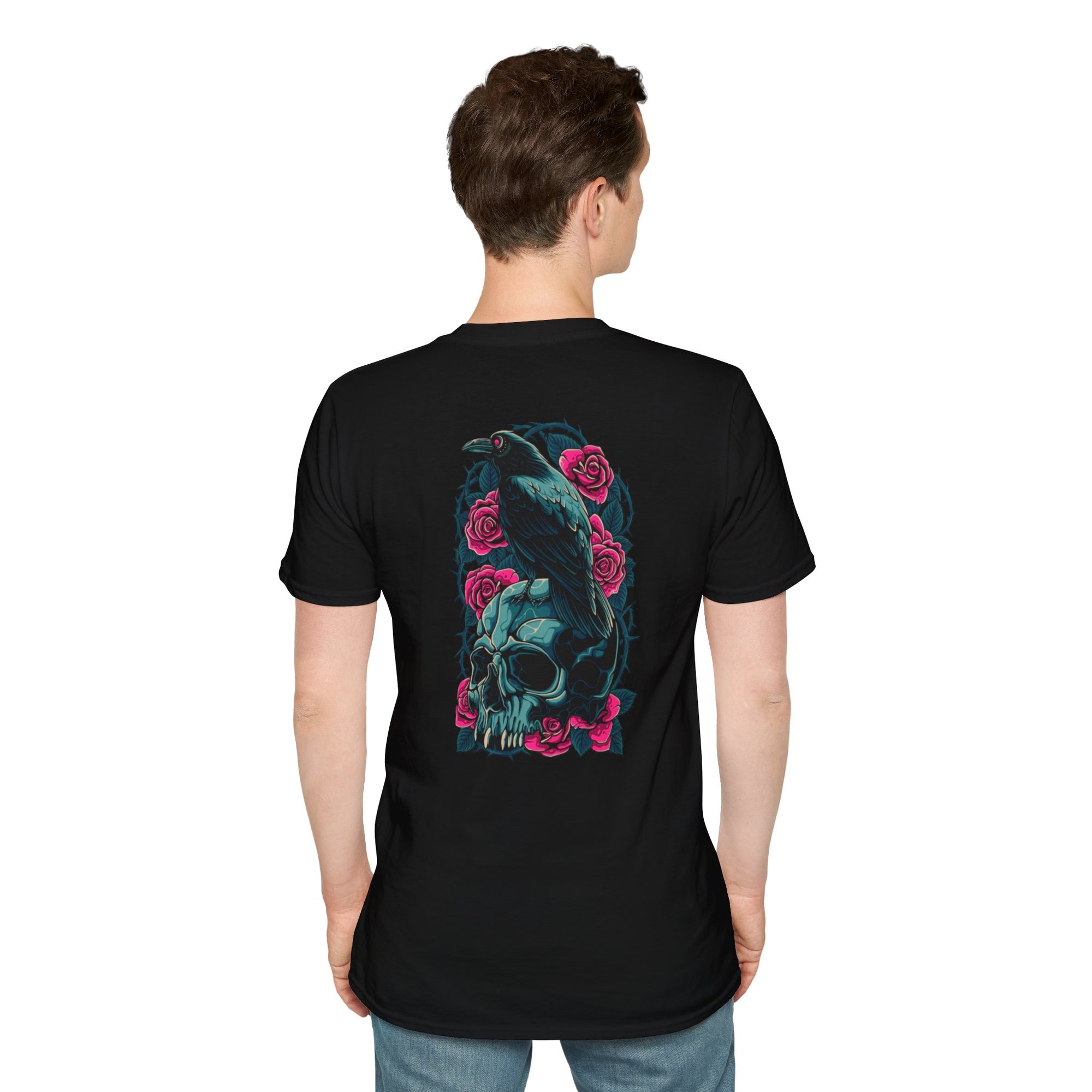 Gothic Skull & Rose Unisex T-Shirt | Boho Style Tee, Casual Wear, Gift for Her, Halloween Shirt, Graphic Tee