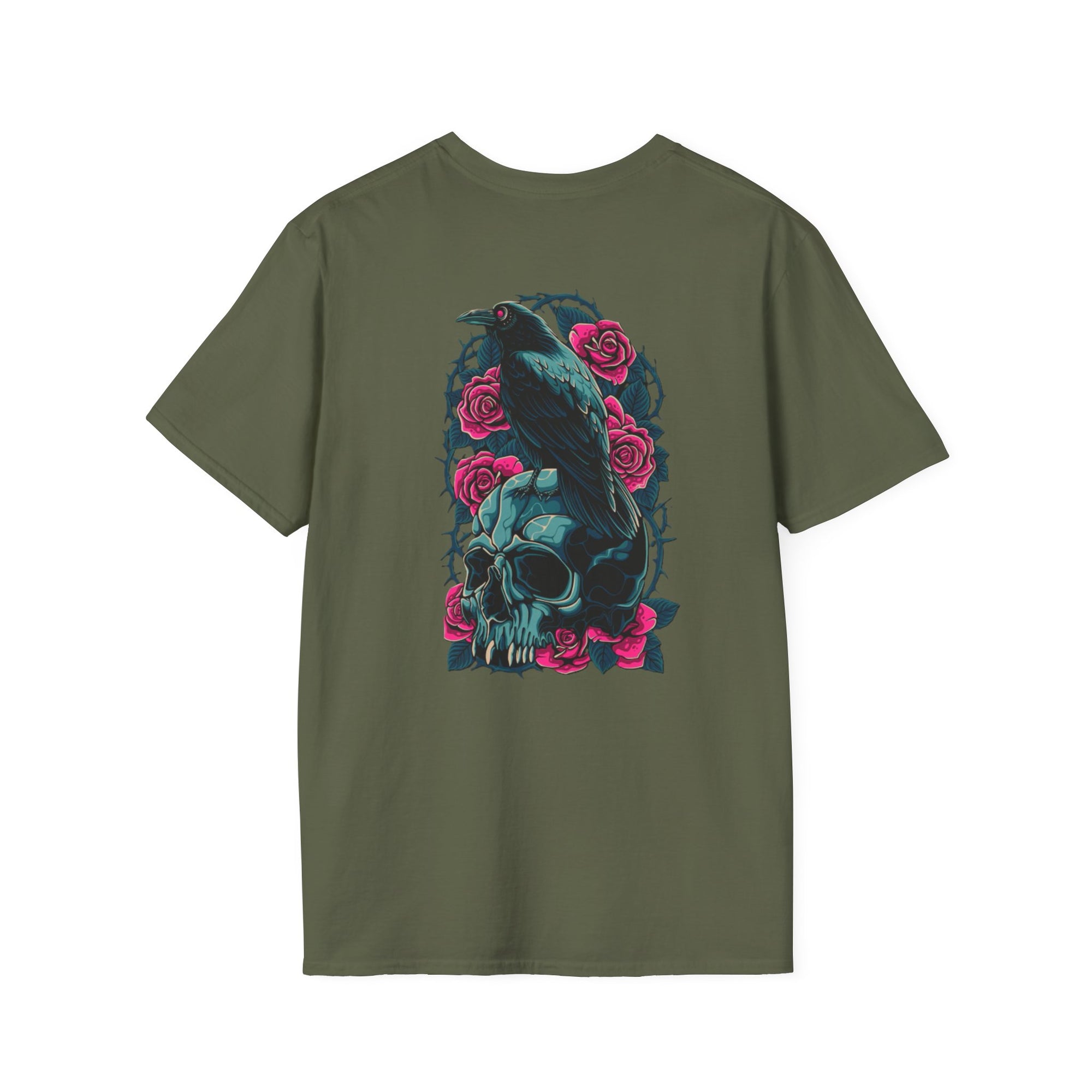 Gothic Skull & Rose Unisex T-Shirt | Boho Style Tee, Casual Wear, Gift for Her, Halloween Shirt, Graphic Tee