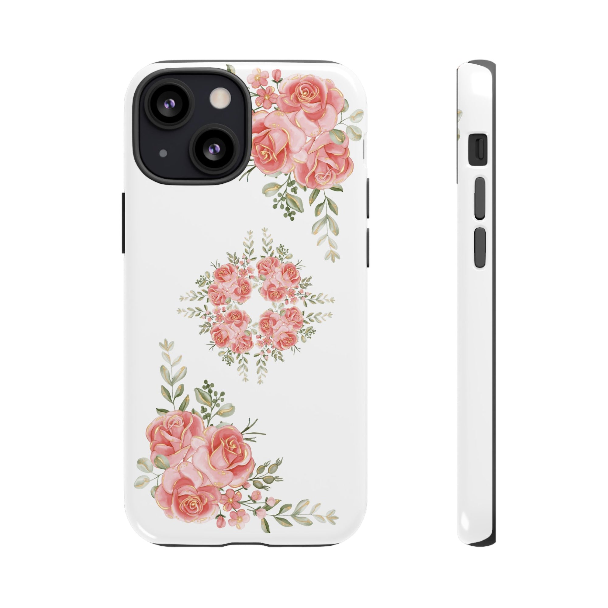 Floral Phone Case, Tough iPhone Case, Rose Design Case, Gift for Her, Floral Phone Cover
