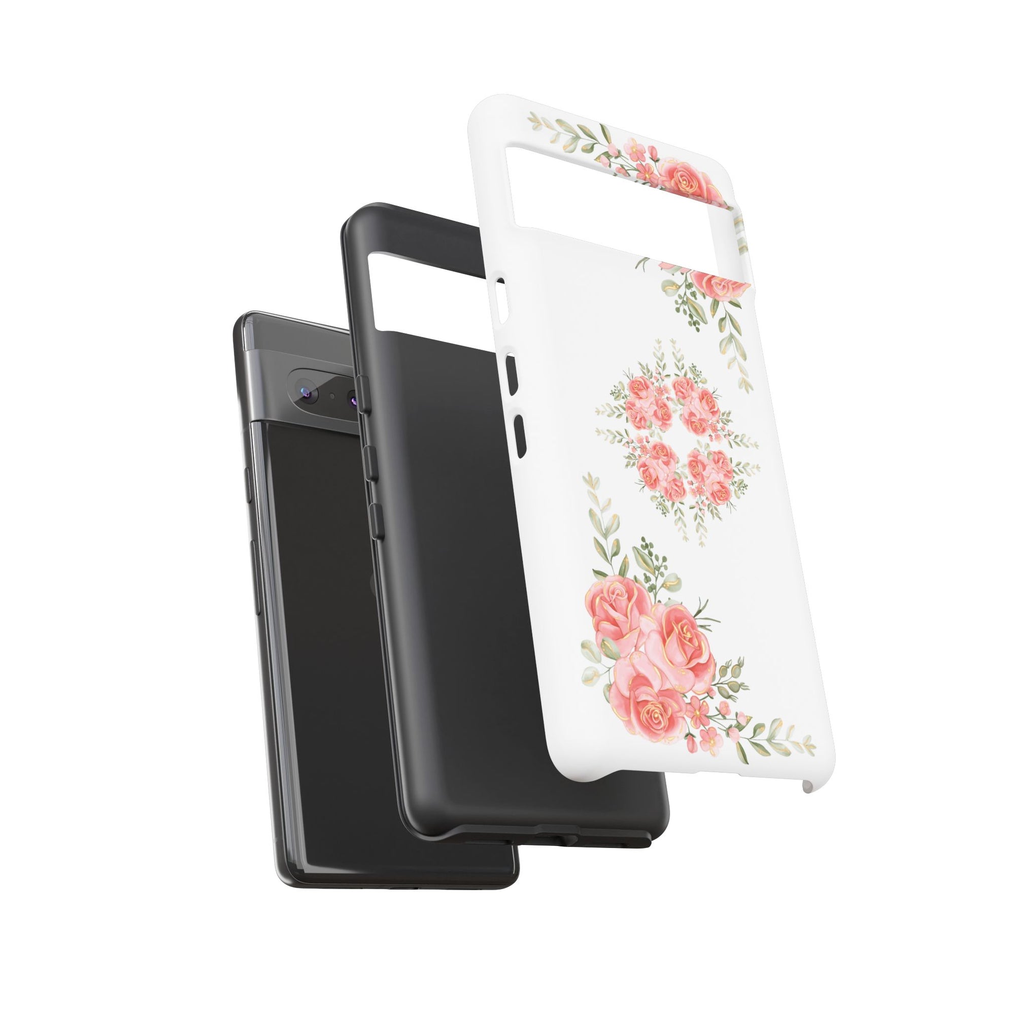 Floral Phone Case, Tough iPhone Case, Rose Design Case, Gift for Her, Floral Phone Cover