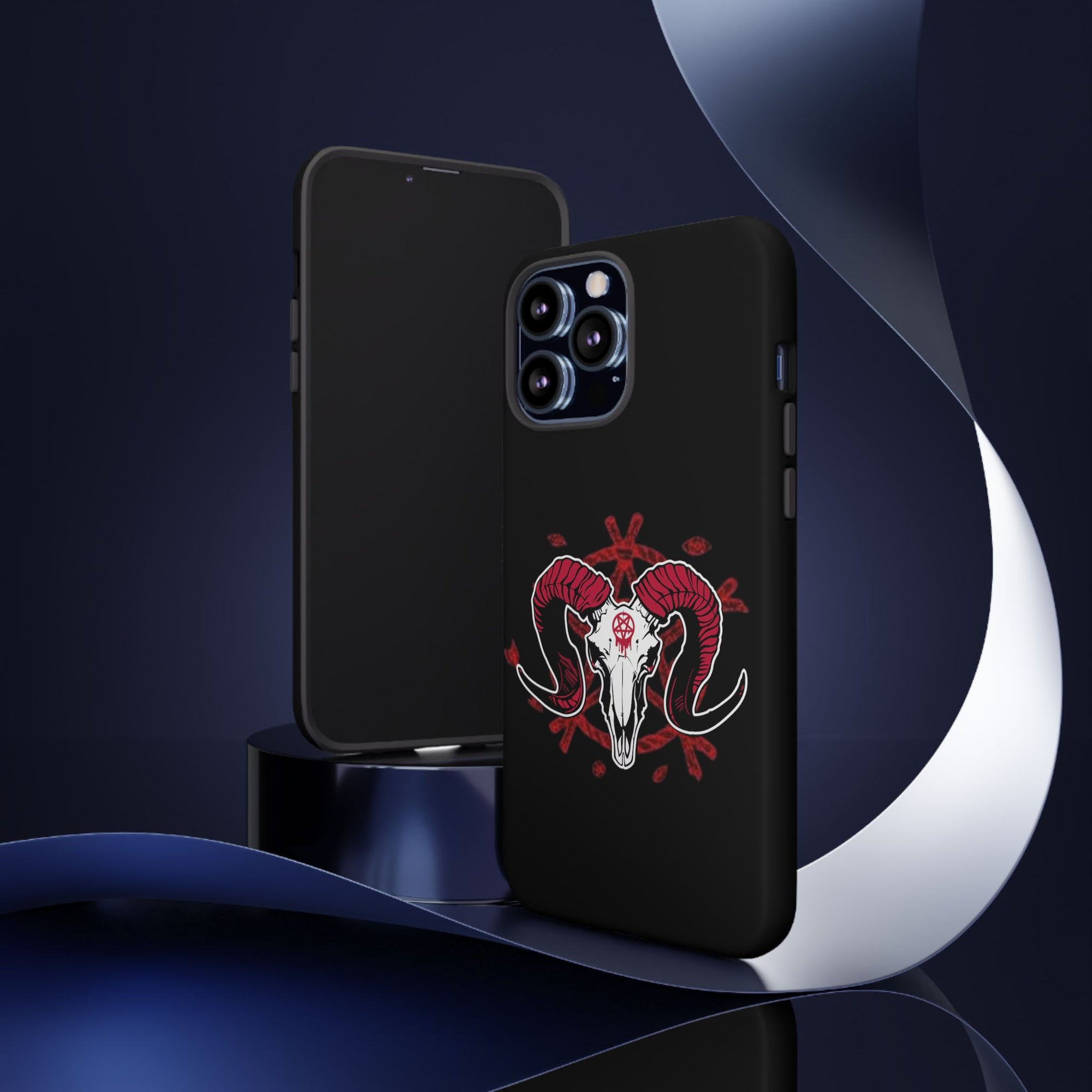 Tough Cases: Dark Aesthetic Phone Case, Gothic Phone Cover, Unique Gift for Him, Occult Design, Animal Skull Artwork, Halloween Decor