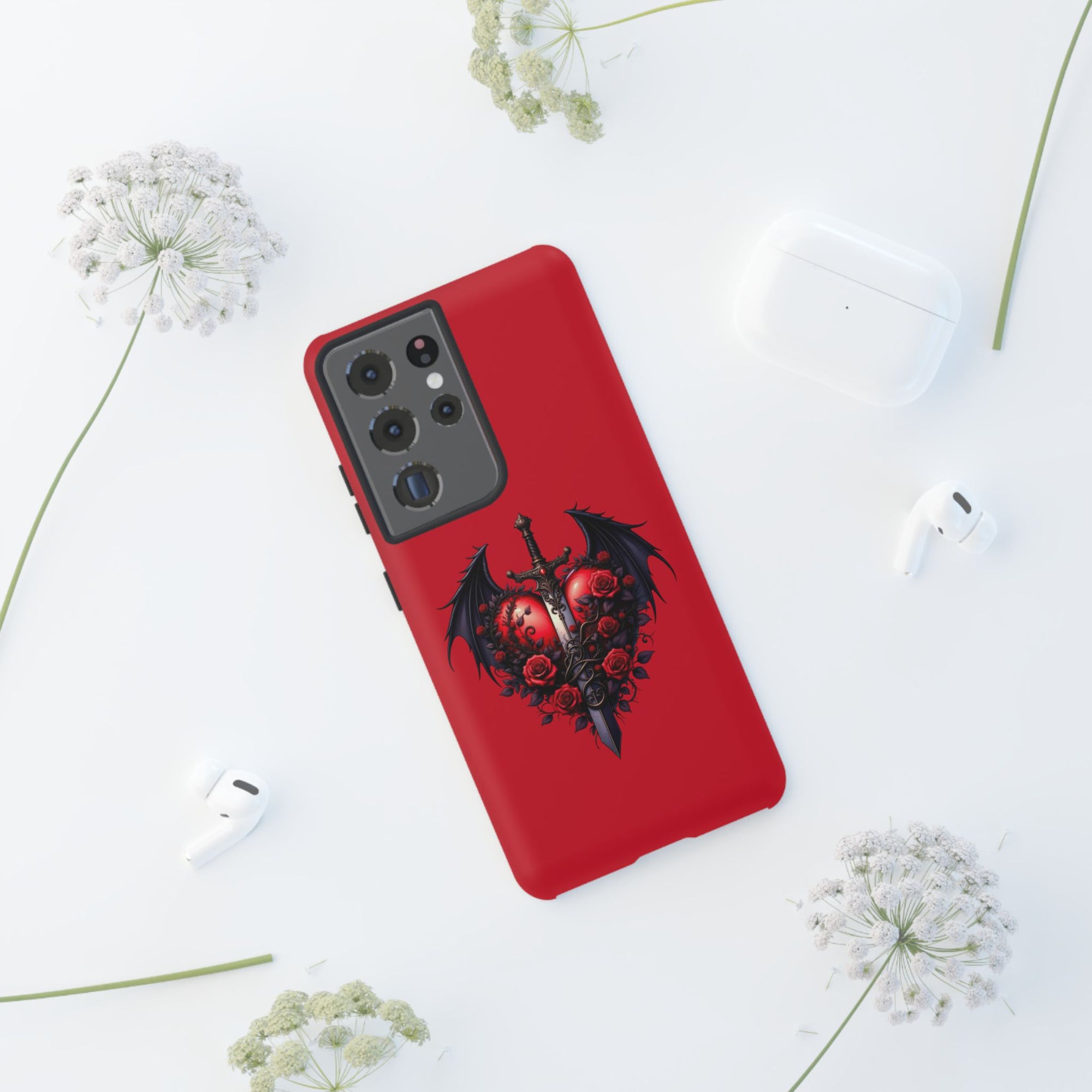 Tough Cases - Gothic Heart Phone Case, Edgy Accessories for Him, Unique Gifts for Her, Valentine's Day, Birthday, Artsy Phone Cover