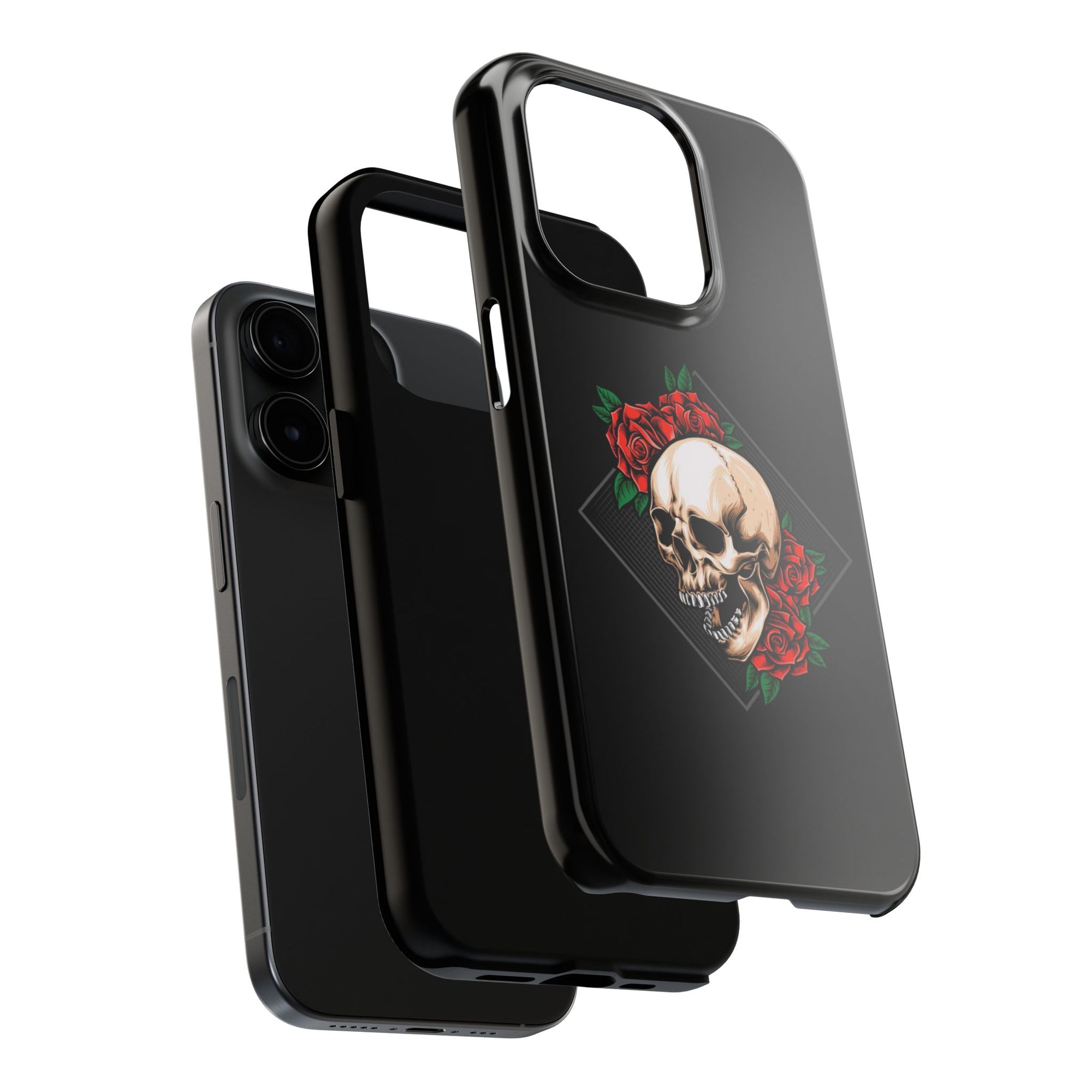 Tough Phone Cases with Skull and Roses Design | Edgy Protection, iPhone & Android Covers, Gothic Gifts, Unique Phone Accessories