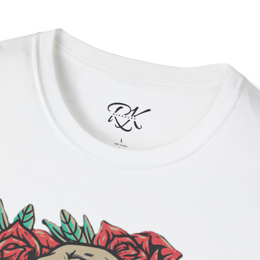 Skull & Roses Graphic T-Shirt | Edgy Casual Wear, Halloween Outfit, Gift for Friends, Festival Style, Unisex Shirt