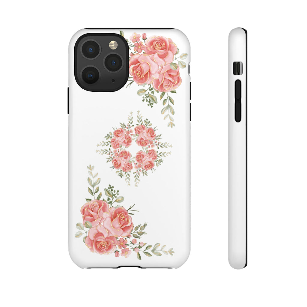 Floral Phone Case, Tough iPhone Case, Rose Design Case, Gift for Her, Floral Phone Cover