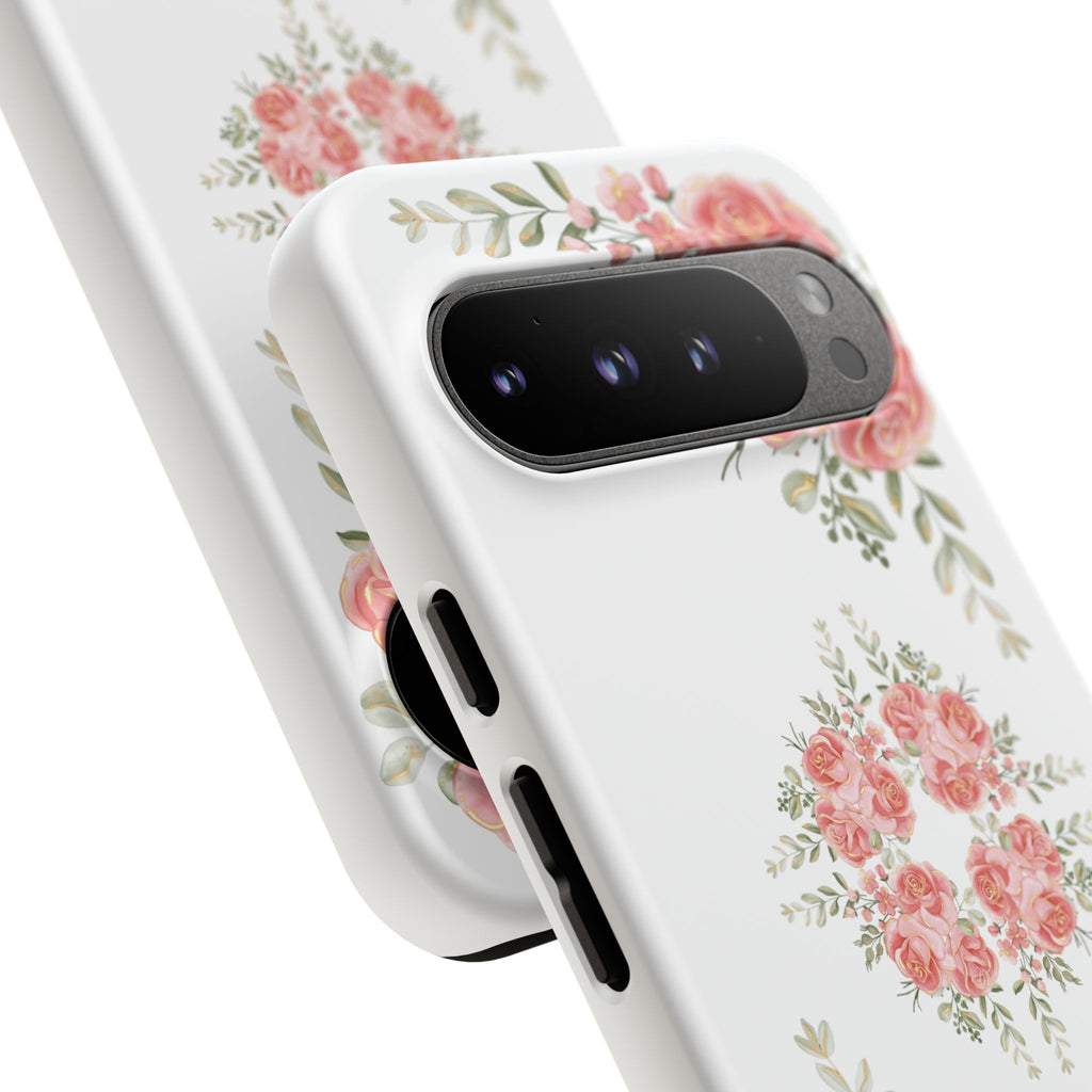 Floral Phone Case, Tough iPhone Case, Rose Design Case, Gift for Her, Floral Phone Cover