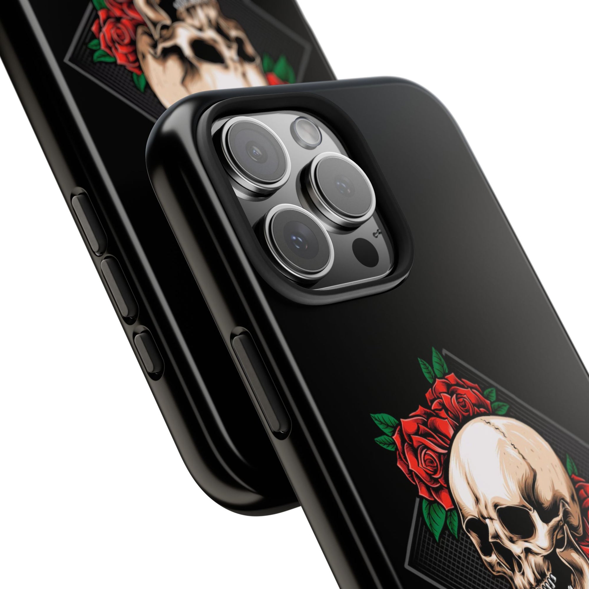 Tough Phone Cases with Skull and Roses Design | Edgy Protection, iPhone & Android Covers, Gothic Gifts, Unique Phone Accessories