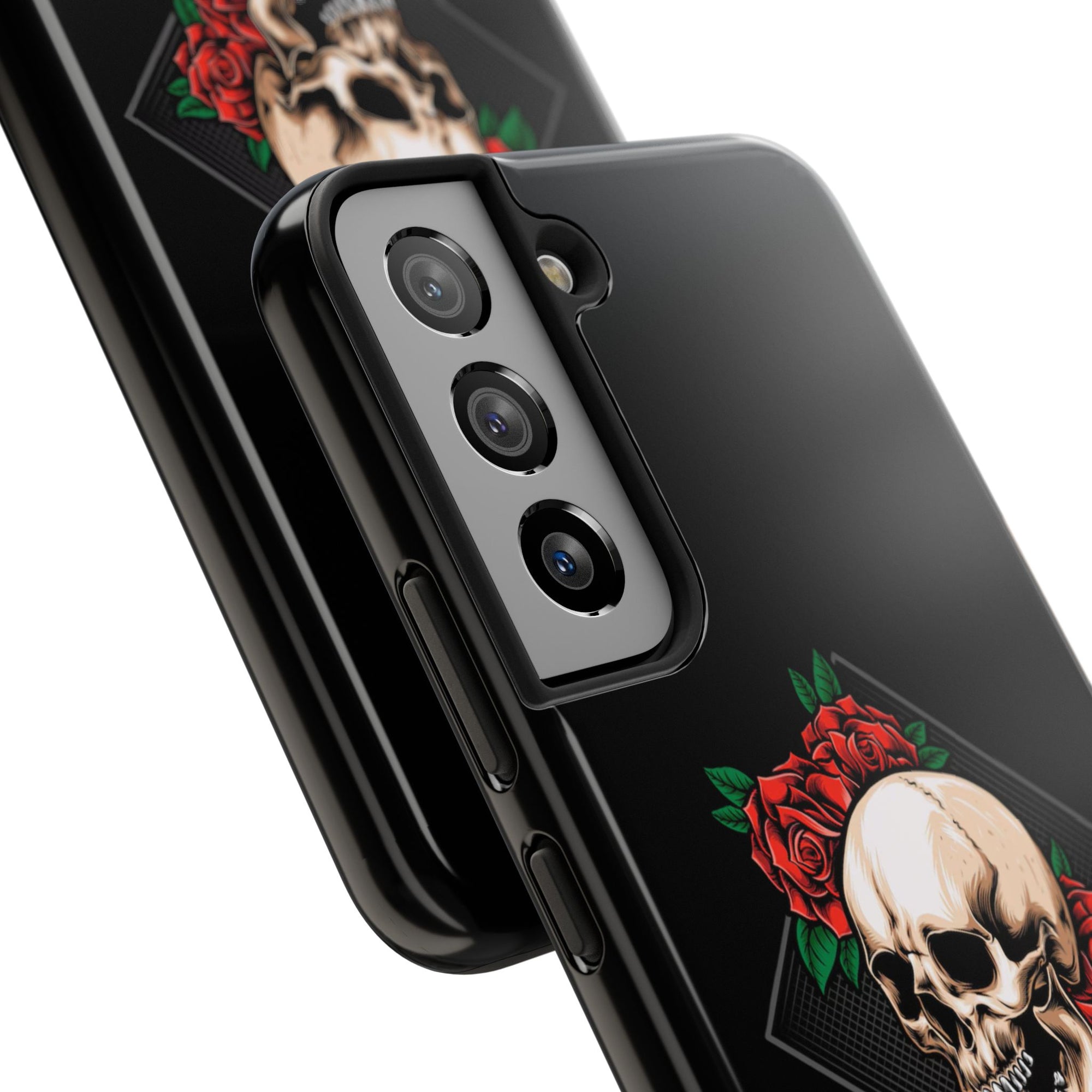 Tough Phone Cases with Skull and Roses Design | Edgy Protection, iPhone & Android Covers, Gothic Gifts, Unique Phone Accessories