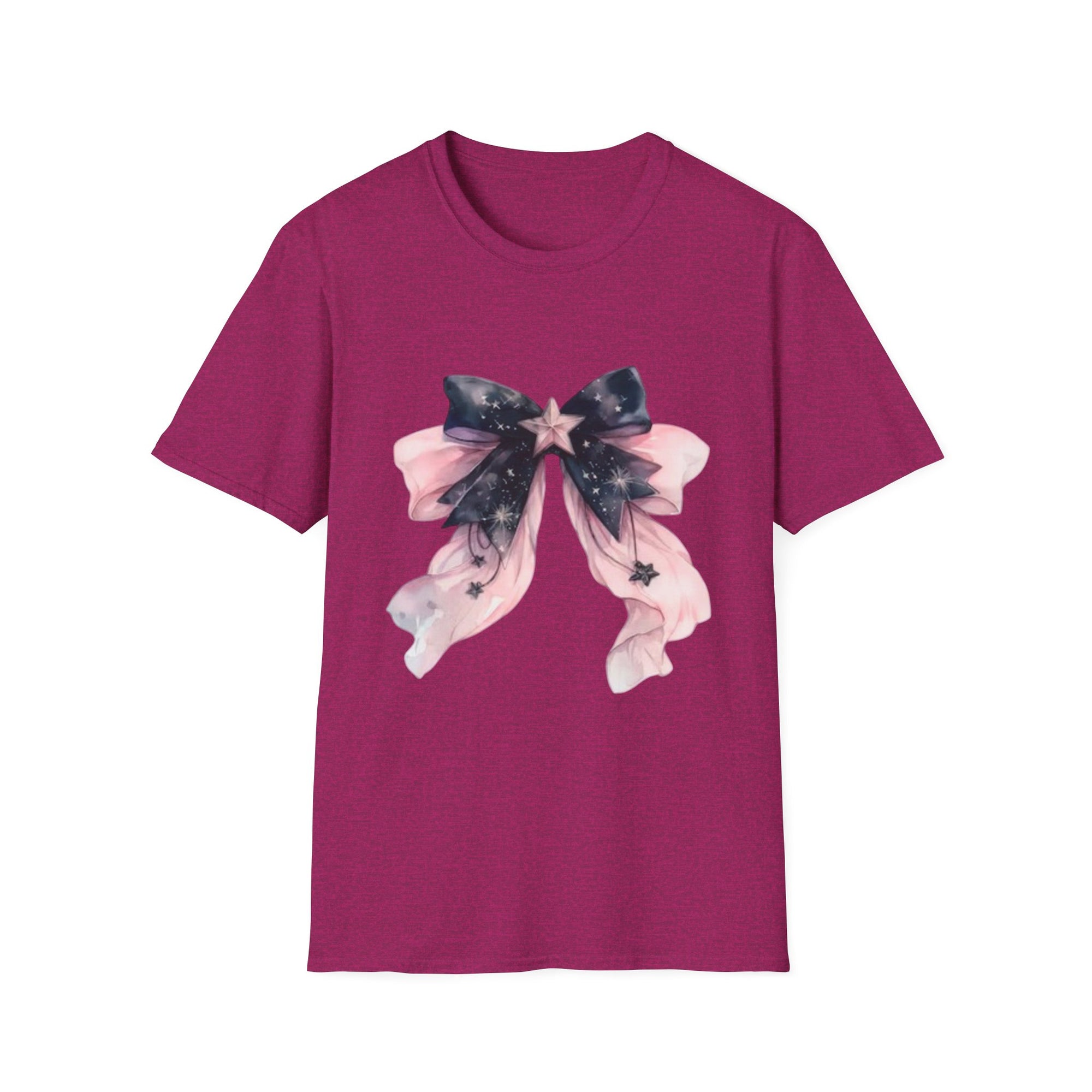 Whimsical Starry Bow T-Shirt, Cute Graphic Tee, Casual Wear, Gift for Her, Summer Fashion, Birthday Present