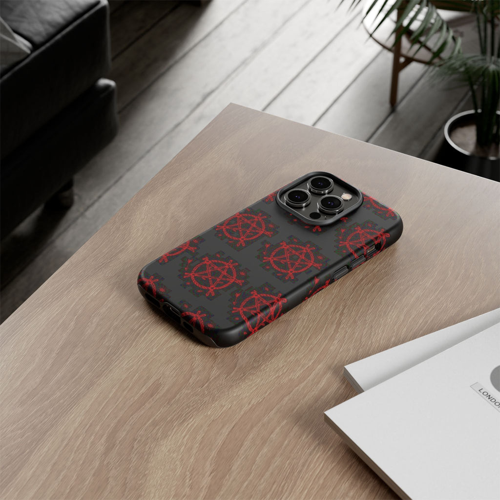 Anarchist iPhone Case, Tough Phone Cover, Punk Style Accessory, Unique Gift for Rebels, Goth Aesthetic Phone Case