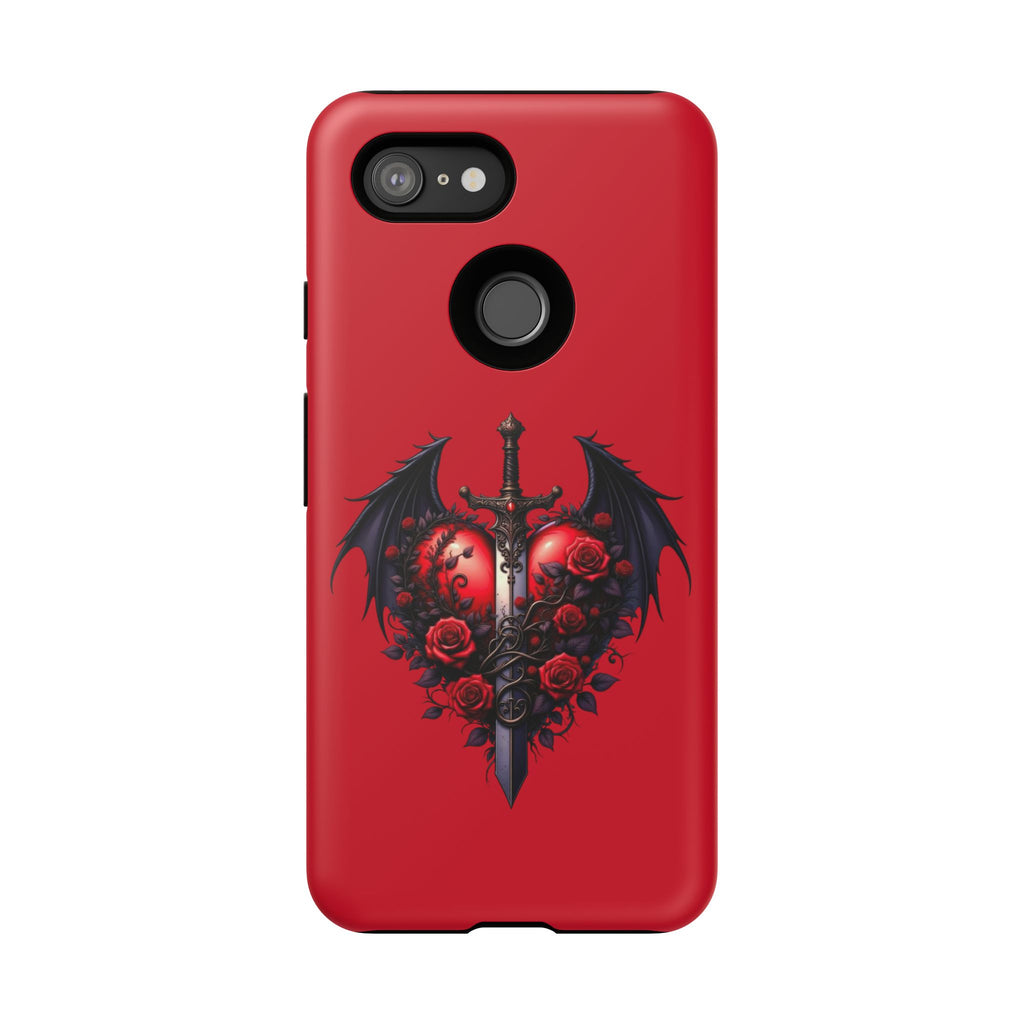 Tough Cases - Gothic Heart Phone Case, Edgy Accessories for Him, Unique Gifts for Her, Valentine's Day, Birthday, Artsy Phone Cover