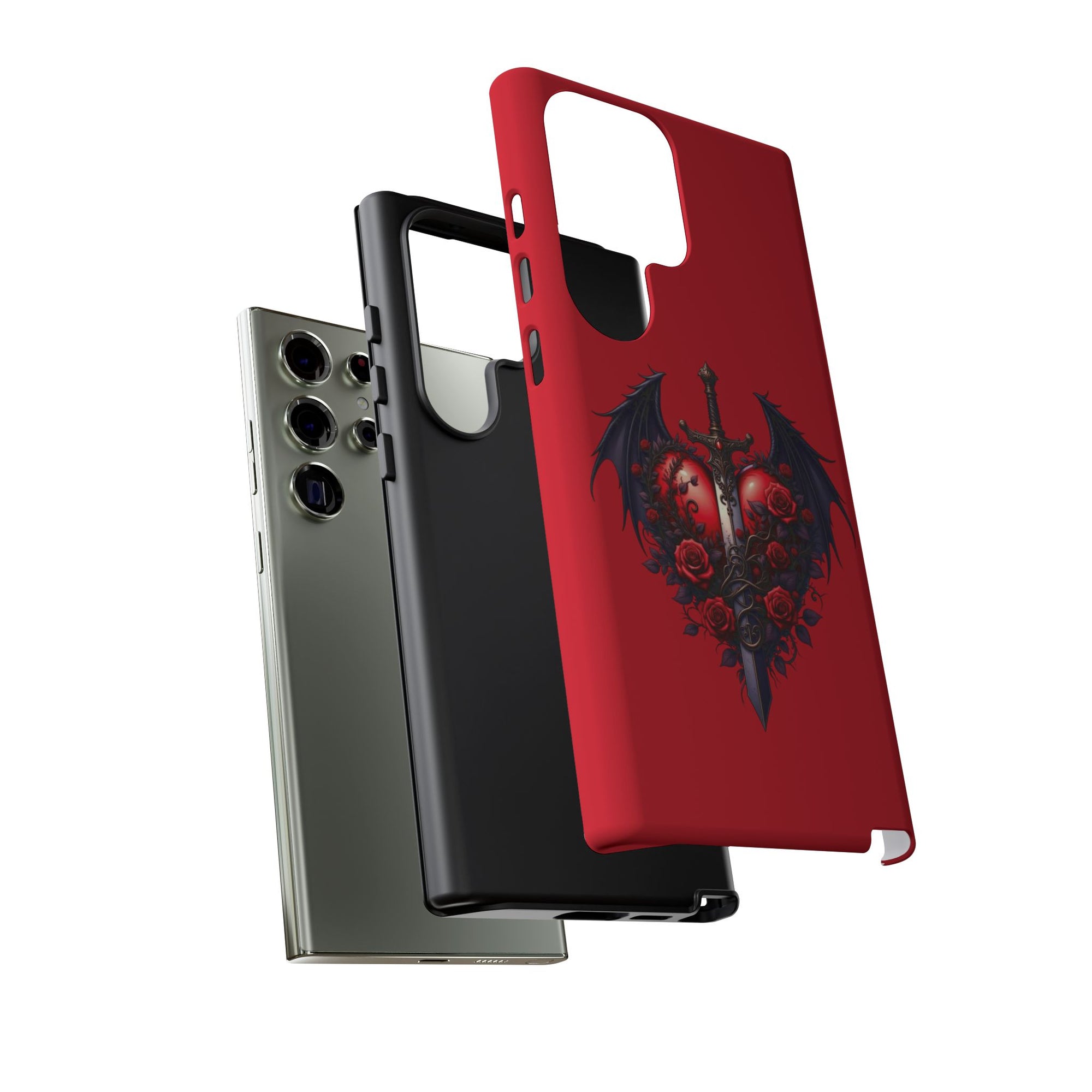 Tough Cases - Gothic Heart Phone Case, Edgy Accessories for Him, Unique Gifts for Her, Valentine's Day, Birthday, Artsy Phone Cover
