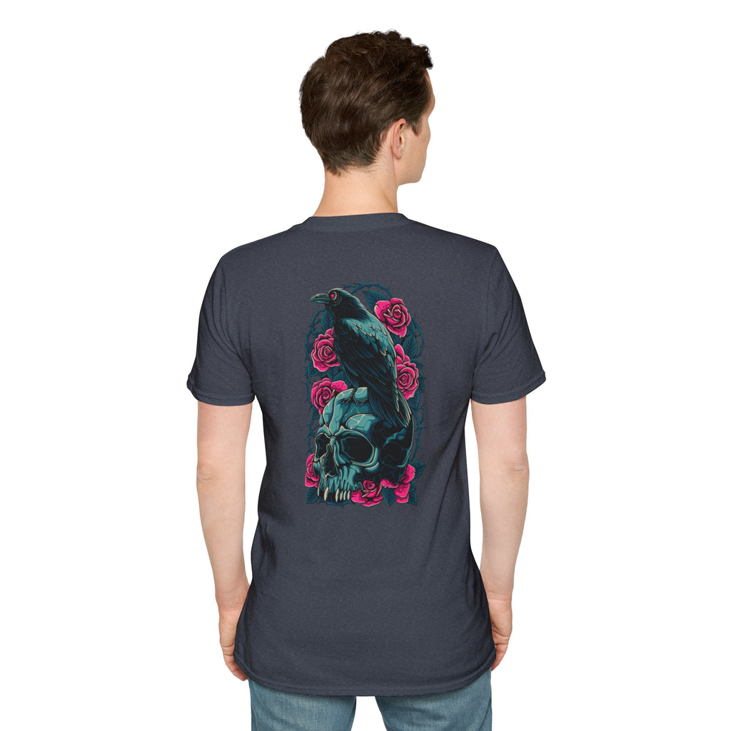 Gothic Skull & Rose Unisex T-Shirt | Boho Style Tee, Casual Wear, Gift for Her, Halloween Shirt, Graphic Tee