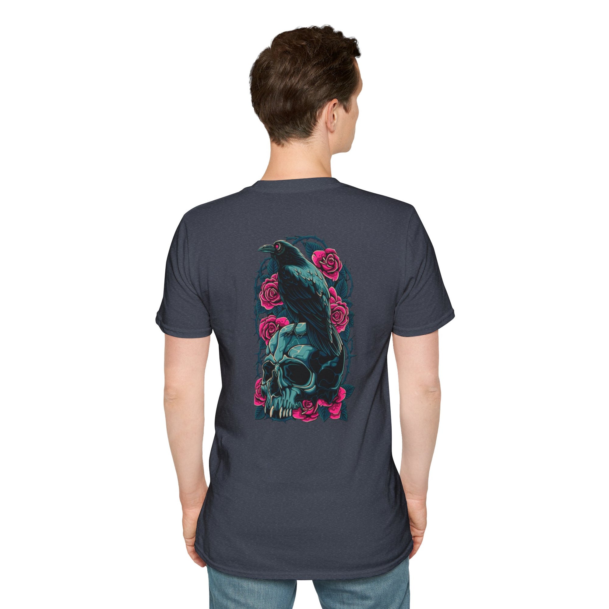 Gothic Skull & Rose Unisex T-Shirt | Boho Style Tee, Casual Wear, Gift for Her, Halloween Shirt, Graphic Tee