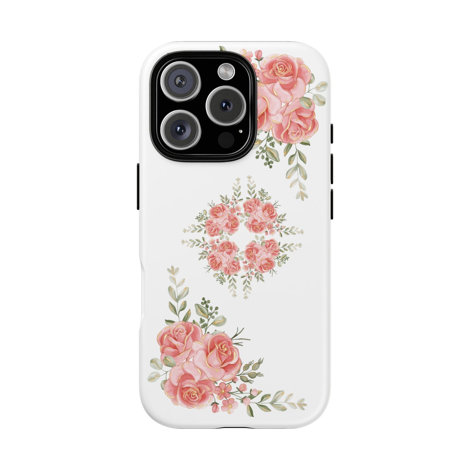 Floral Phone Case, Tough iPhone Case, Rose Design Case, Gift for Her, Floral Phone Cover