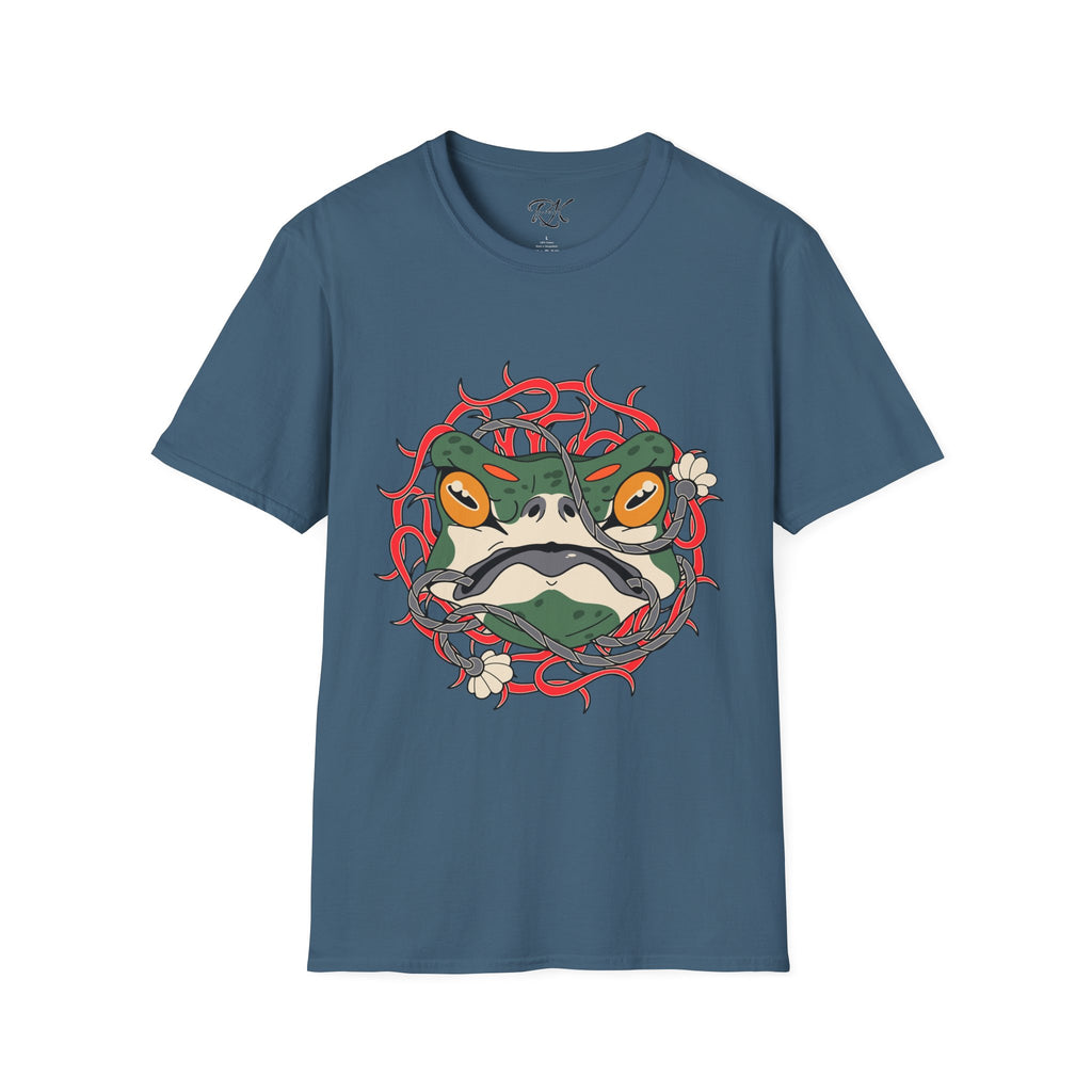 Frog Art Unisex Softstyle T-Shirt | Unique Graphic Tee, Casual Wear, Gift for Nature Lovers, Birthday, Eco-Friendly Fashion