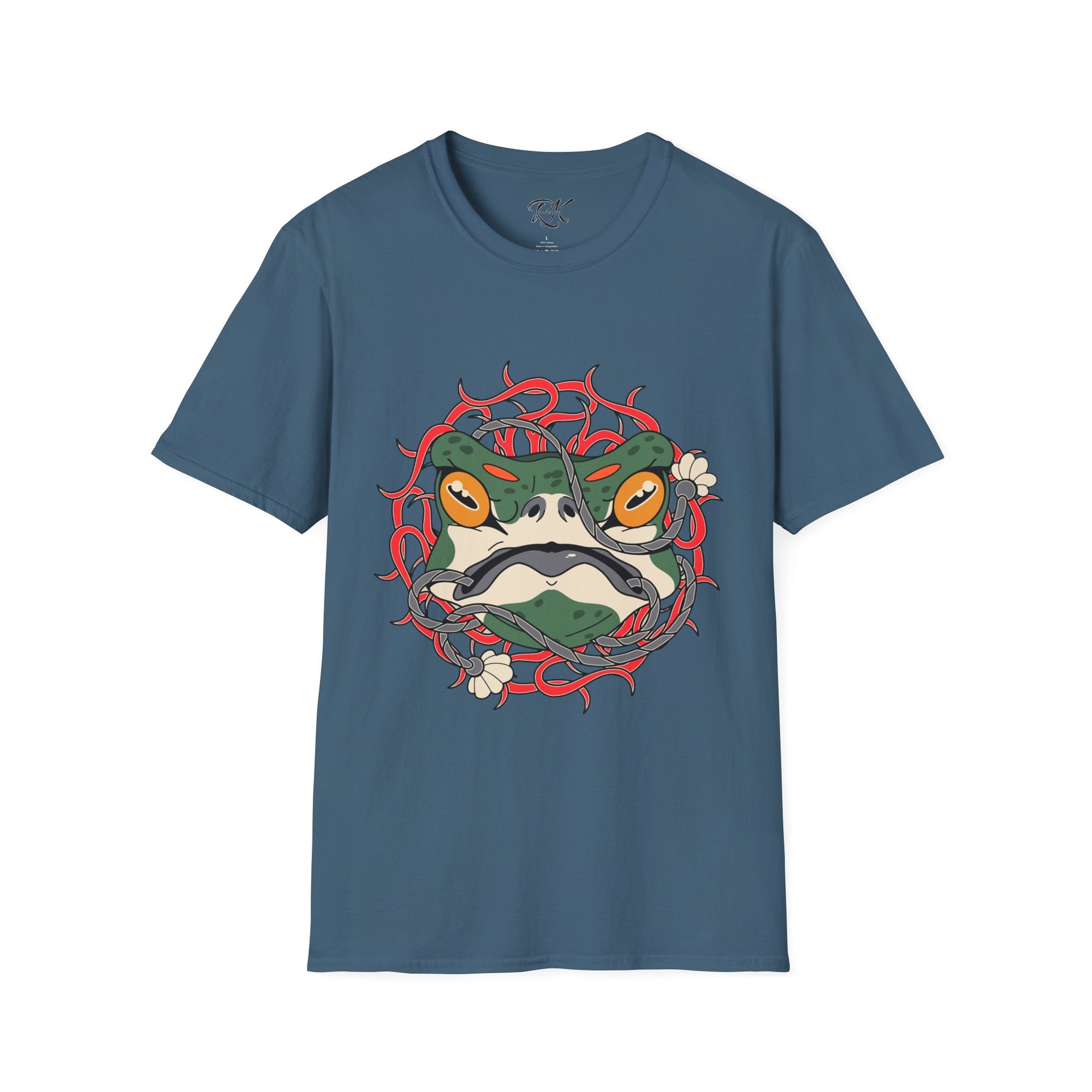 Frog Art Unisex Softstyle T-Shirt | Unique Graphic Tee, Casual Wear, Gift for Nature Lovers, Birthday, Eco-Friendly Fashion