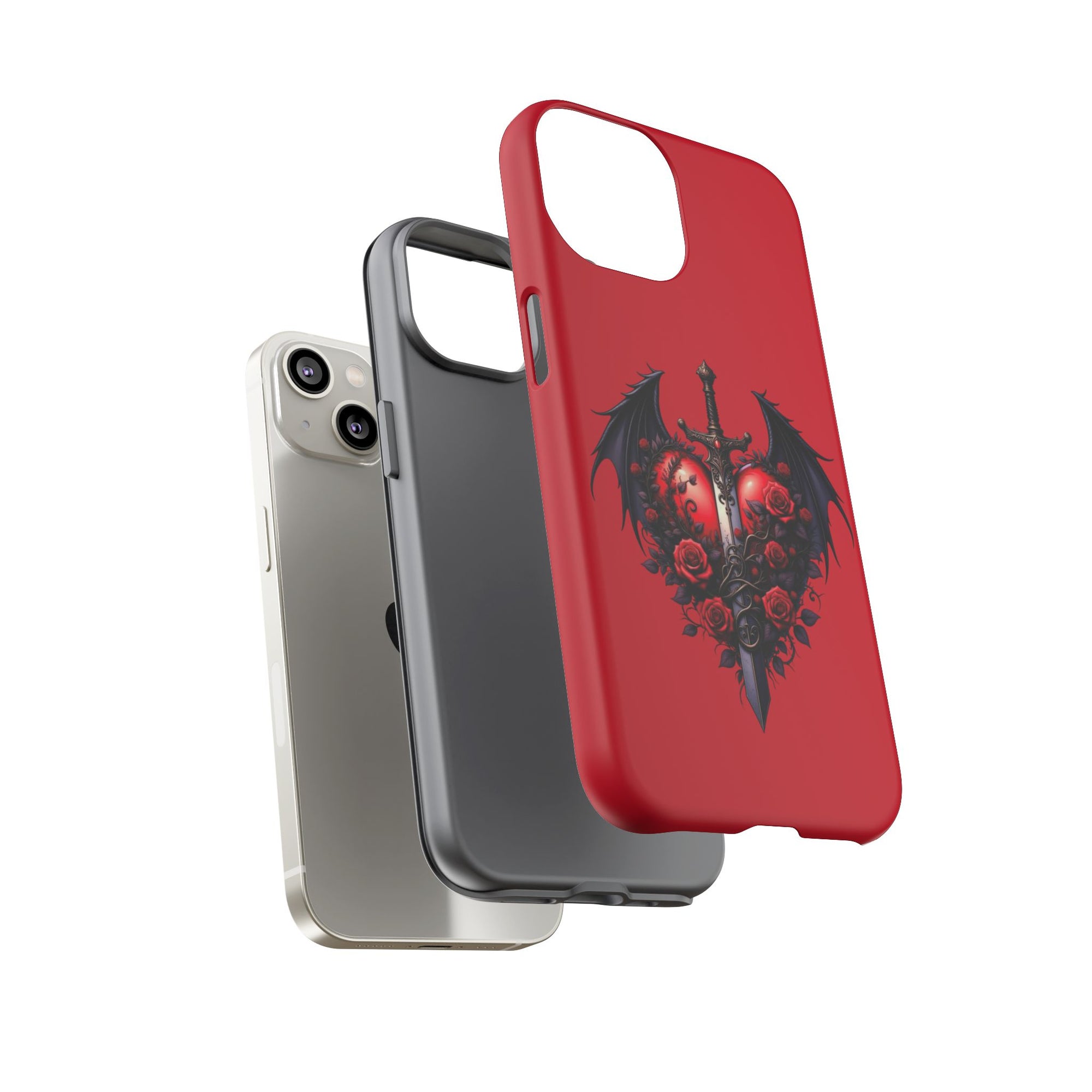 Tough Cases - Gothic Heart Phone Case, Edgy Accessories for Him, Unique Gifts for Her, Valentine's Day, Birthday, Artsy Phone Cover