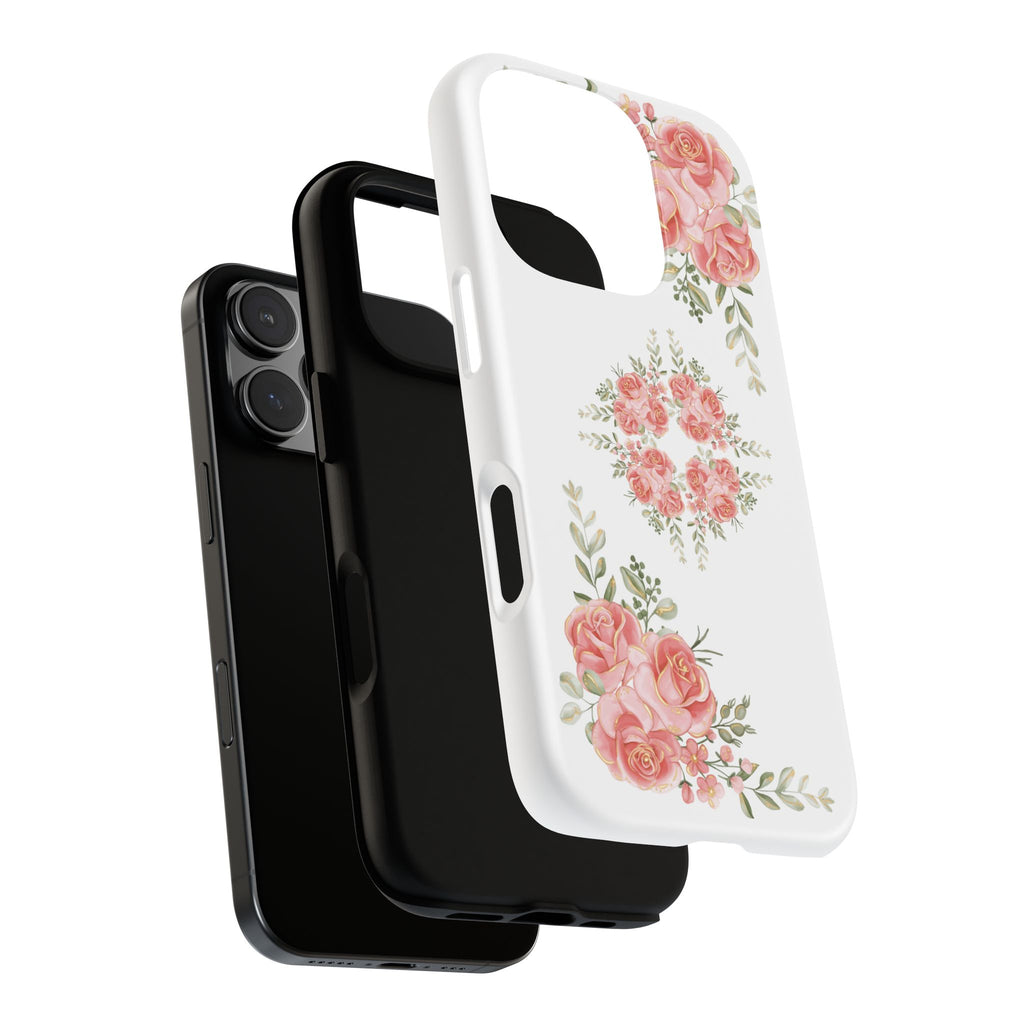 Floral Phone Case, Tough iPhone Case, Rose Design Case, Gift for Her, Floral Phone Cover