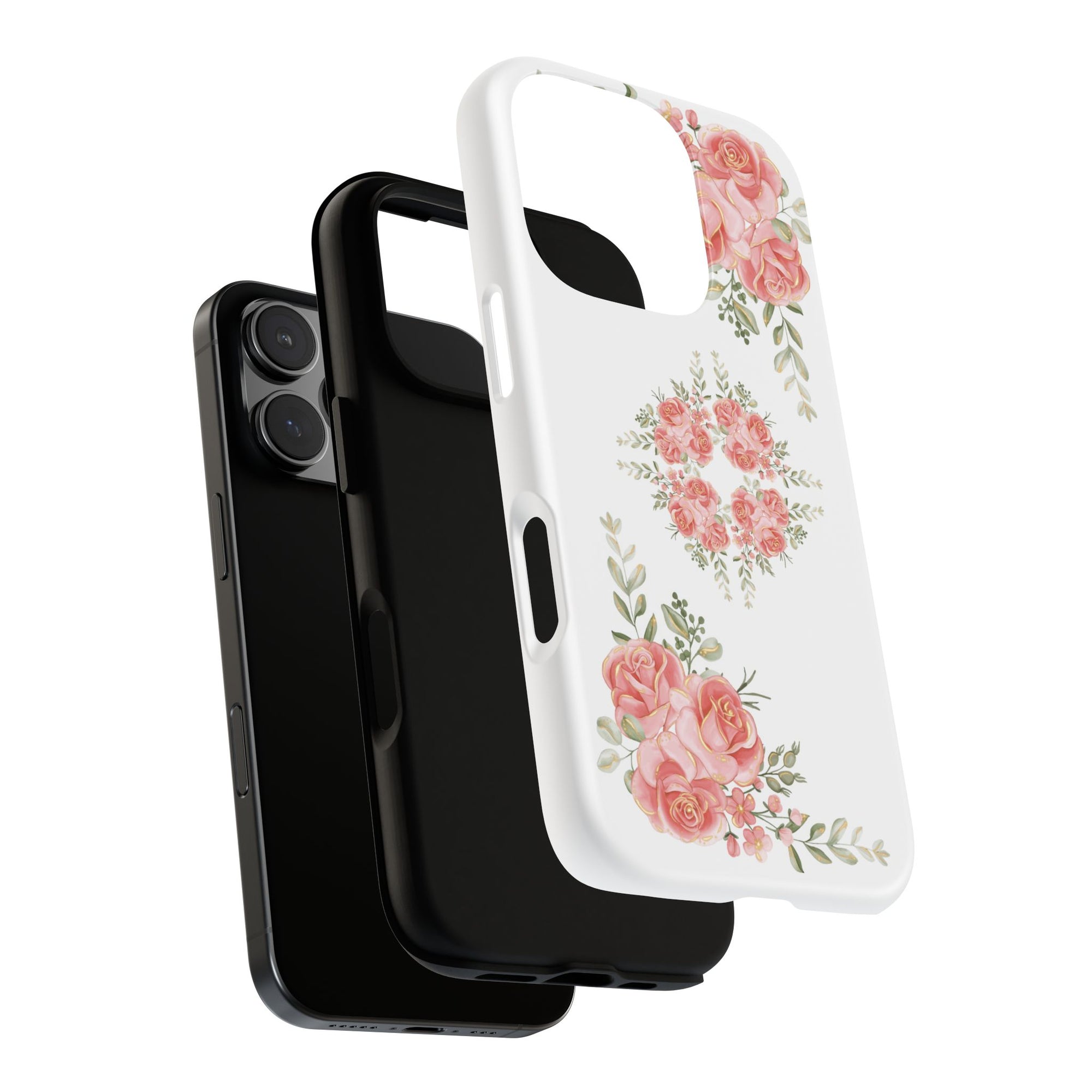 Floral Phone Case, Tough iPhone Case, Rose Design Case, Gift for Her, Floral Phone Cover