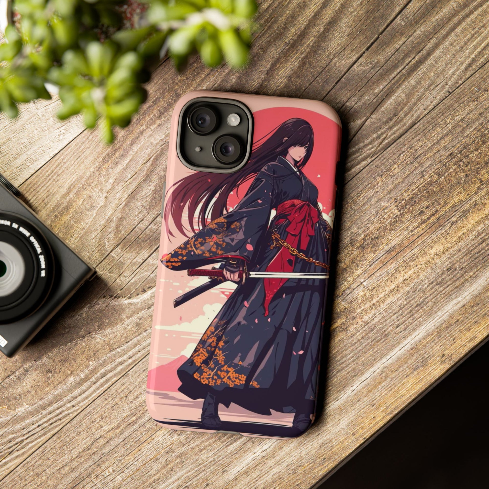Stylish Phone Case with Warrior Design, Tough Phone Cover for Anime Lovers, Gift for Gamers, Cute Phone Accessories, Unique Tech Gifts
