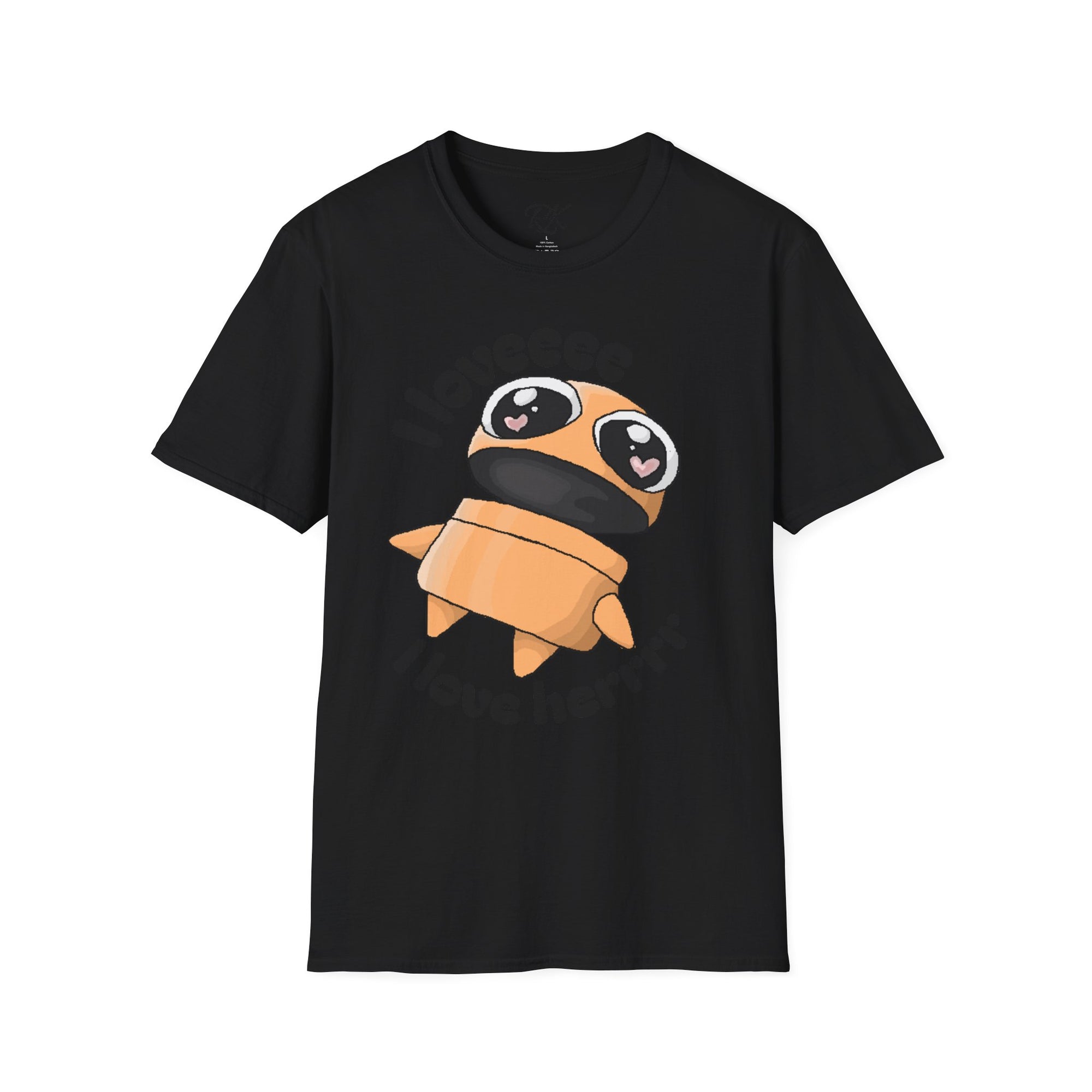 I love Herrrrr Cute Cartoon Love T-Shirt, Unisex Softstyle Tee, Perfect for Gifts, Casual Wear, Valentine's Day, Cute Character Apparel