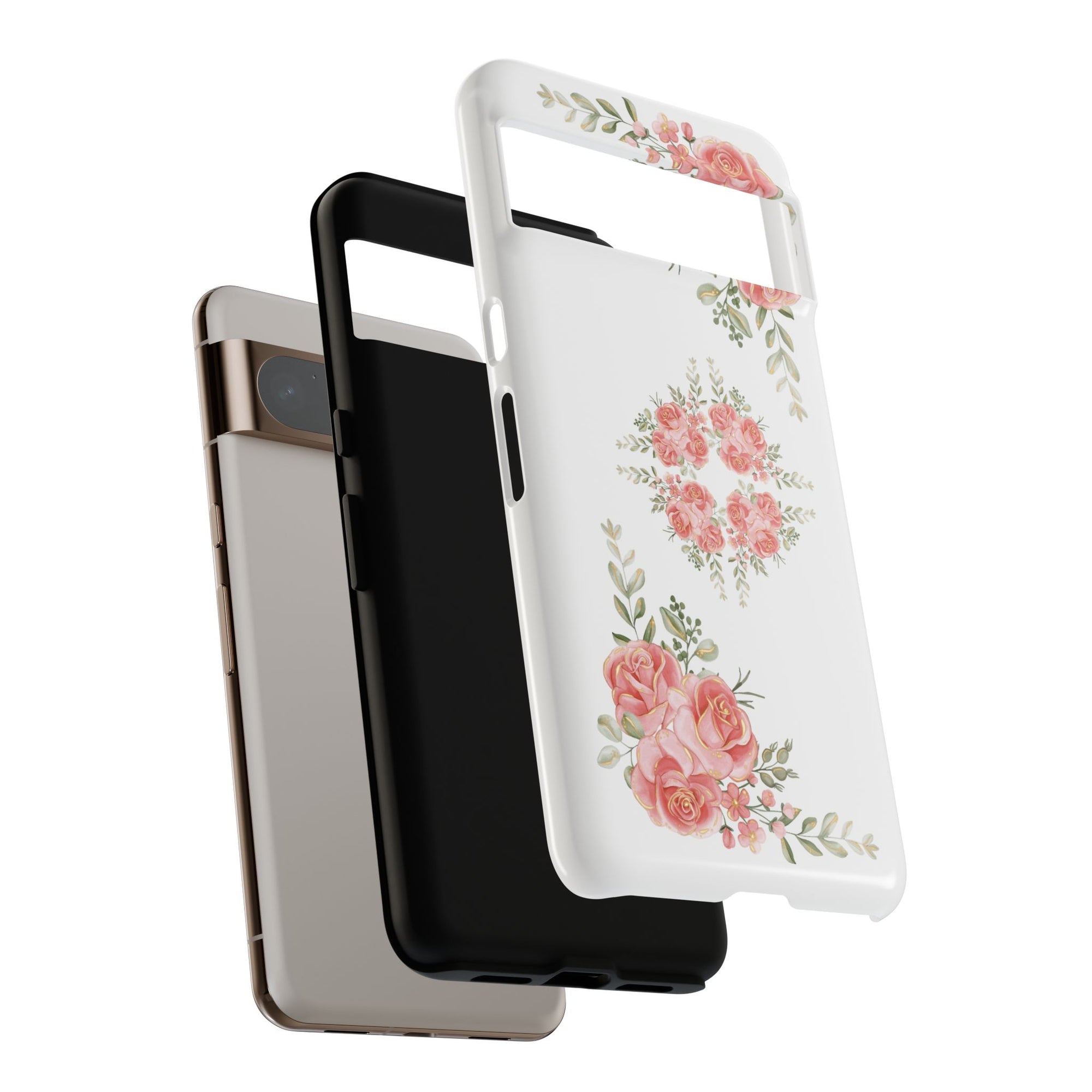 Floral Phone Case, Tough iPhone Case, Rose Design Case, Gift for Her, Floral Phone Cover
