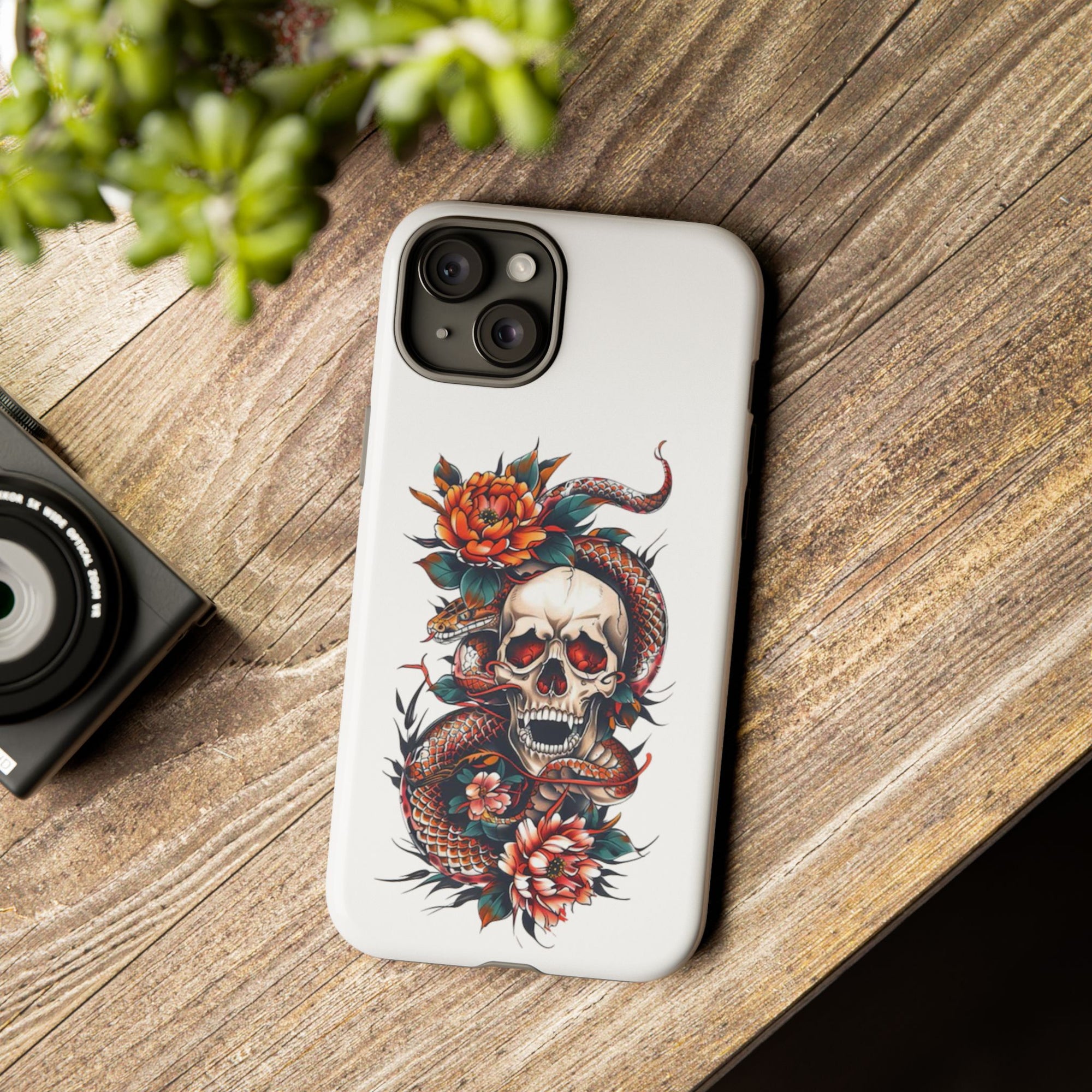Tough Cases: Skull and Snake Phone Cases, Edgy Accessories, Alternative Fashion, Quirky Gift Ideas, Gothic Style