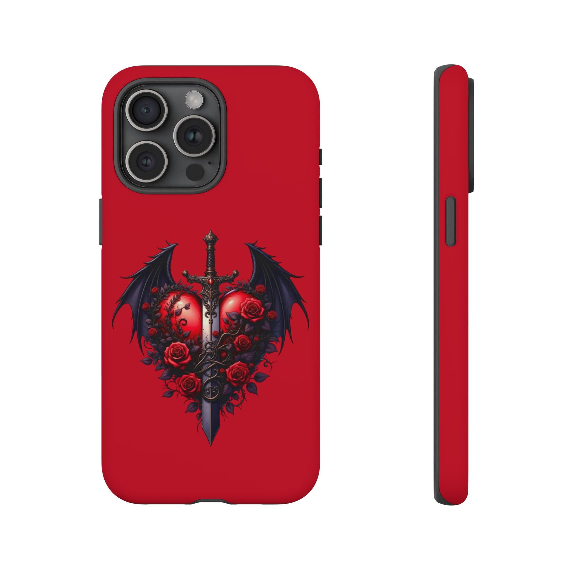 Tough Cases - Gothic Heart Phone Case, Edgy Accessories for Him, Unique Gifts for Her, Valentine's Day, Birthday, Artsy Phone Cover